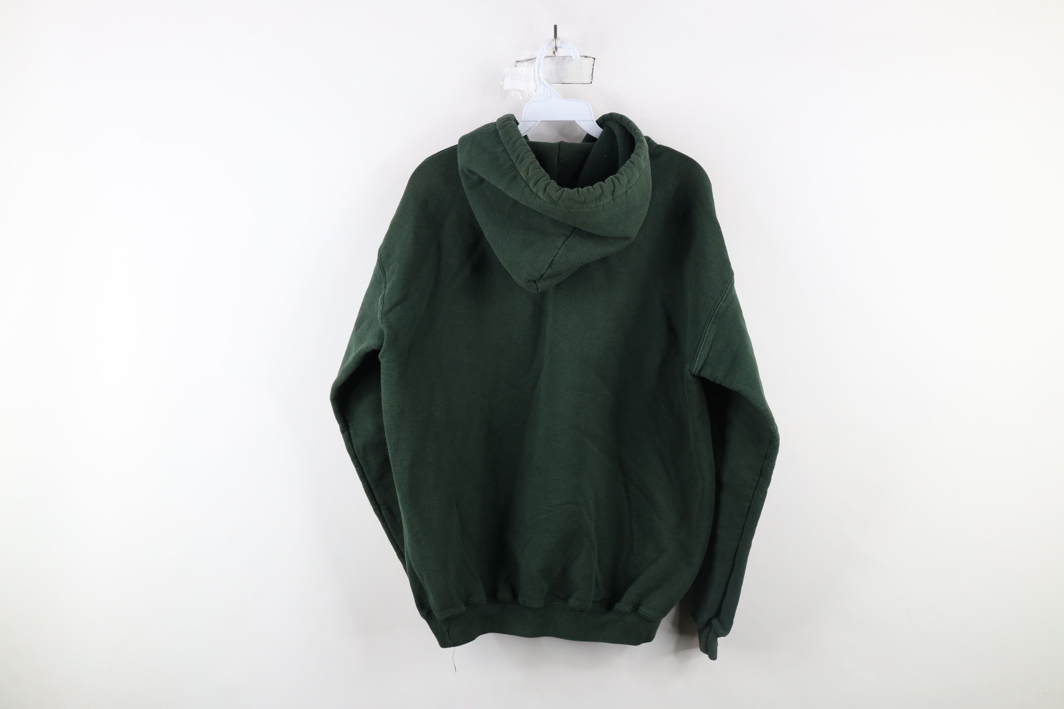 Vintage Vintage 90s Streetwear Blank Heavyweight Hoodie Green Size US M / EU 48-50 / 2 - 11 Thumbnail
