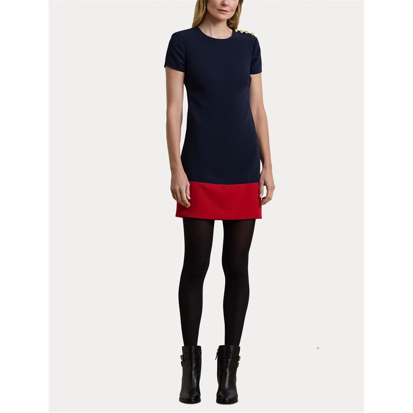 Lauren Ralph Lauren o1g2r1mq0825 Kusmae Dress in Navy/Red Size XS / US 0-2 / IT 36-38 - 2 Thumbnail
