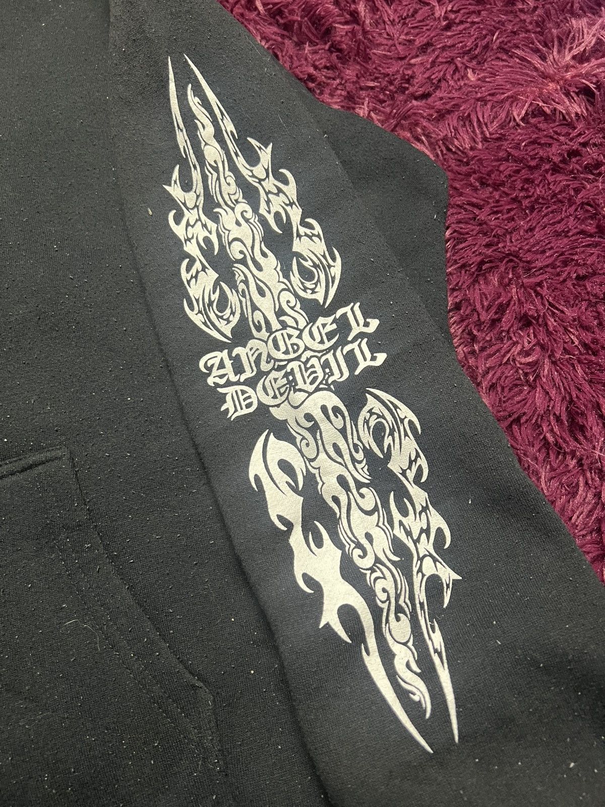 If Six Was Nine Vintage Angel Devil Gothic Skull Hoodie (44) Size US L / EU 52-54 / 3 - 5 Thumbnail