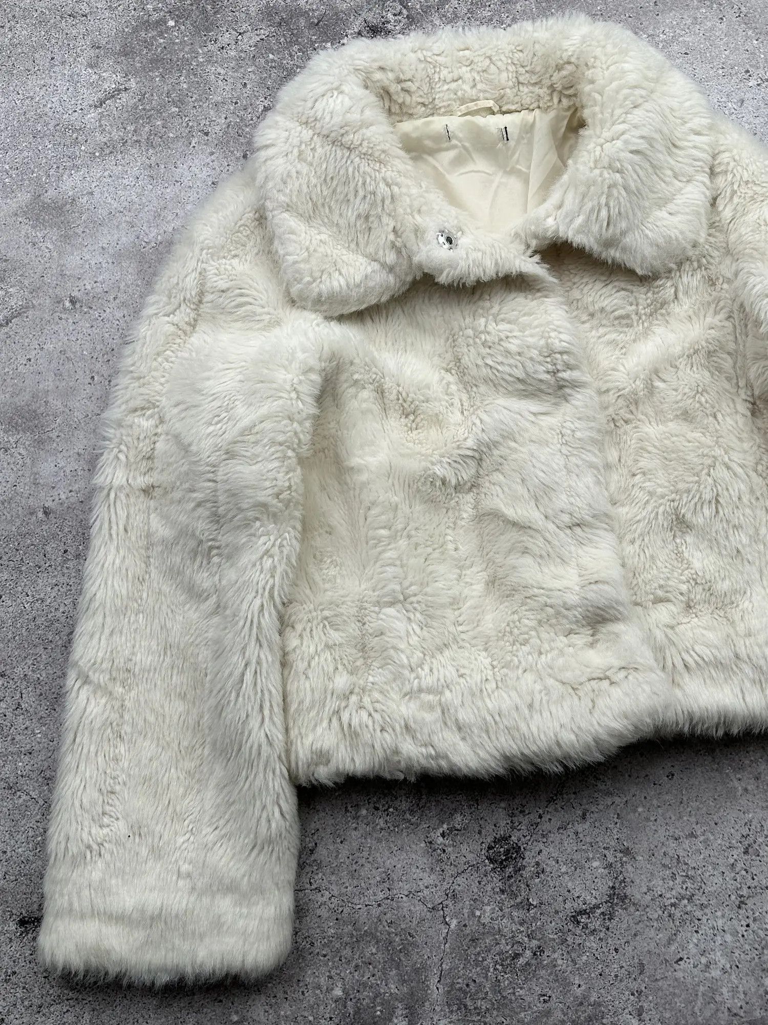 Japanese Brand Vintage Cropped Faux Fur Coat C143(V78)(E8) Size M / US 6-8 / IT 42-44 - 2 Thumbnail