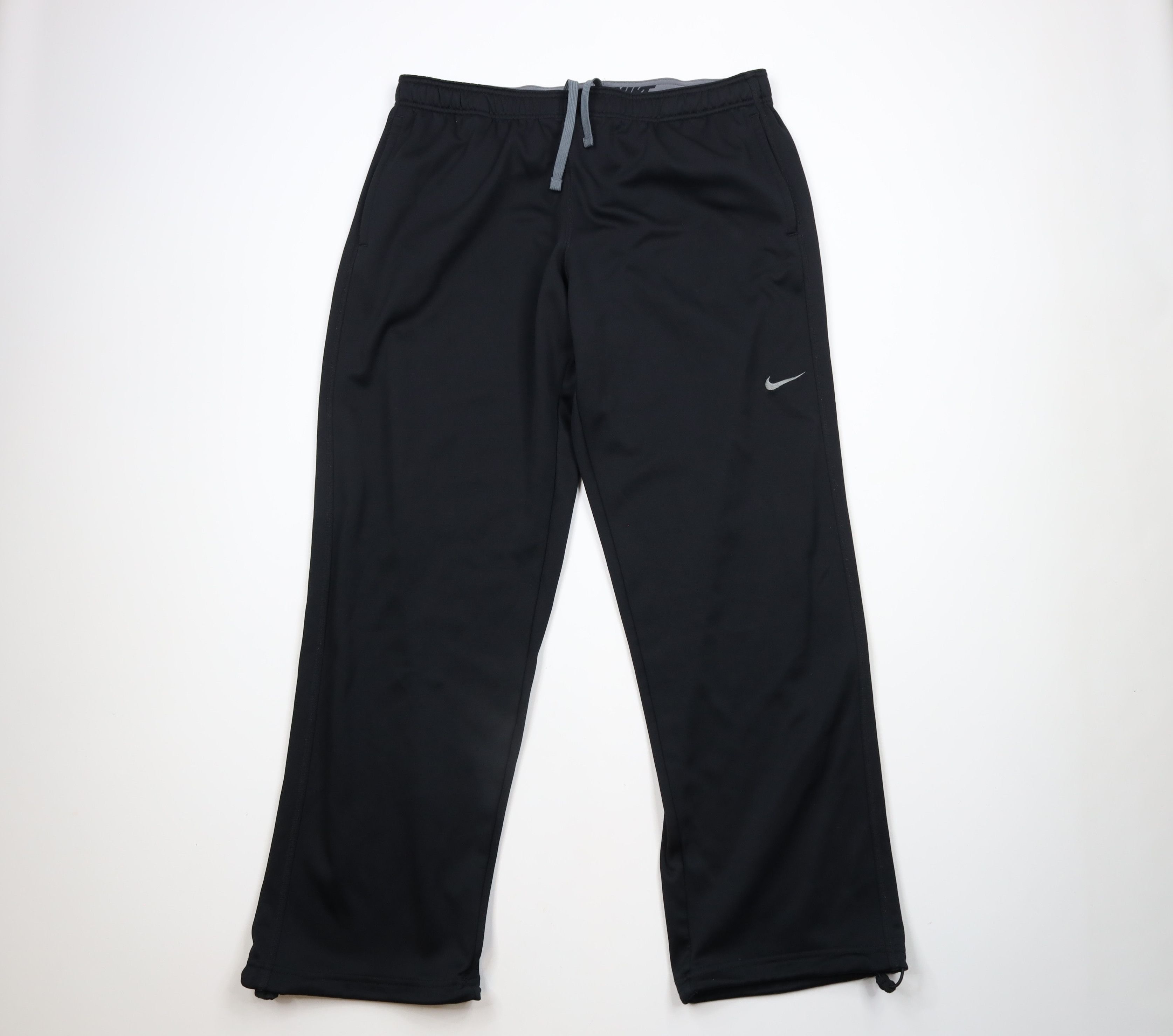 Nike × Vintage Vintage Nike Mini Swoosh Wide Leg Sweatpants Pants Black Size US 38 / EU 54 - 1 Thumbnail