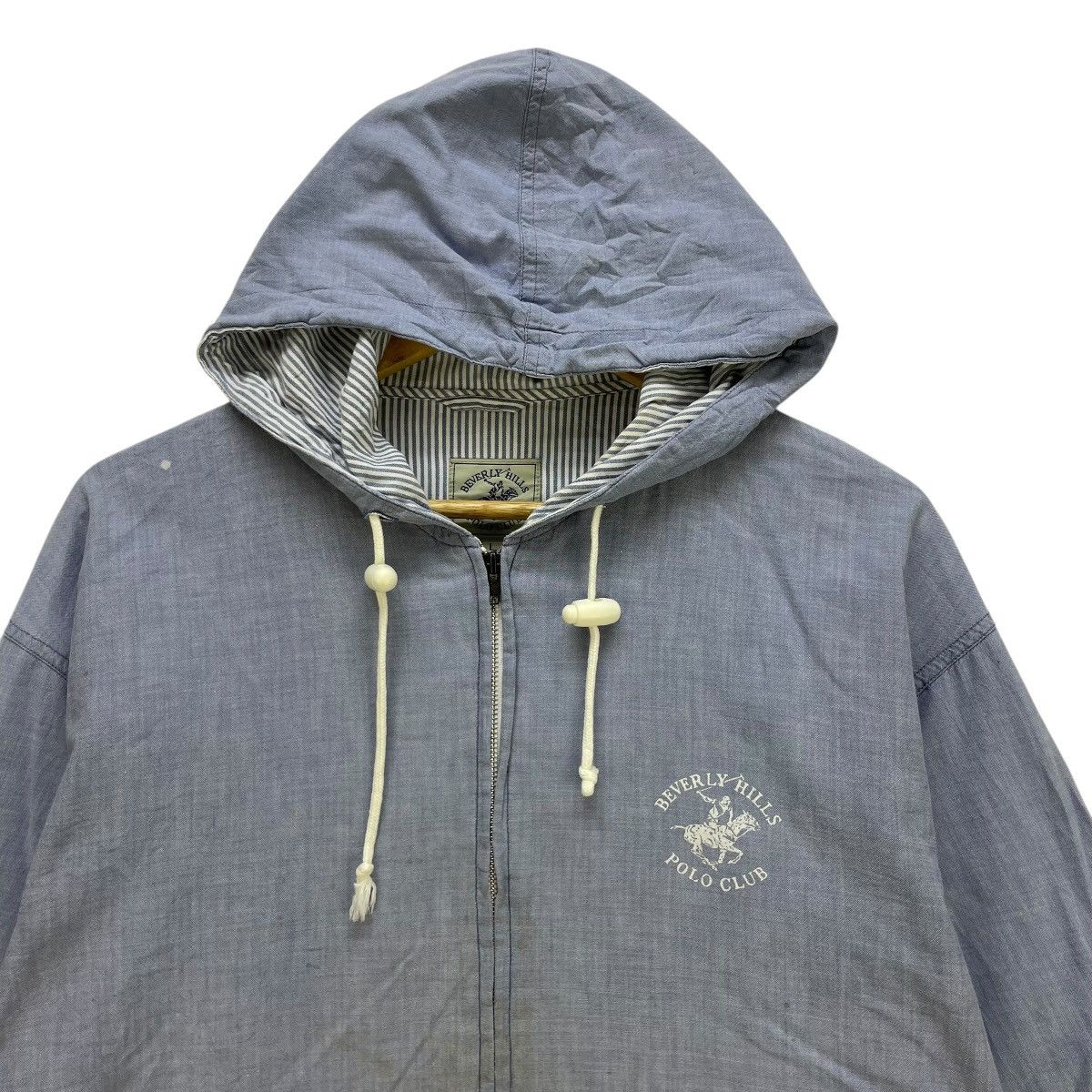 Beverly Hills Polo Club × Polo Ralph Lauren × Vintage 💥Vintage Beverly Hills Polo Club Spellout Hooded Jacket Size US M / EU 48-50 / 2 - 3 Thumbnail