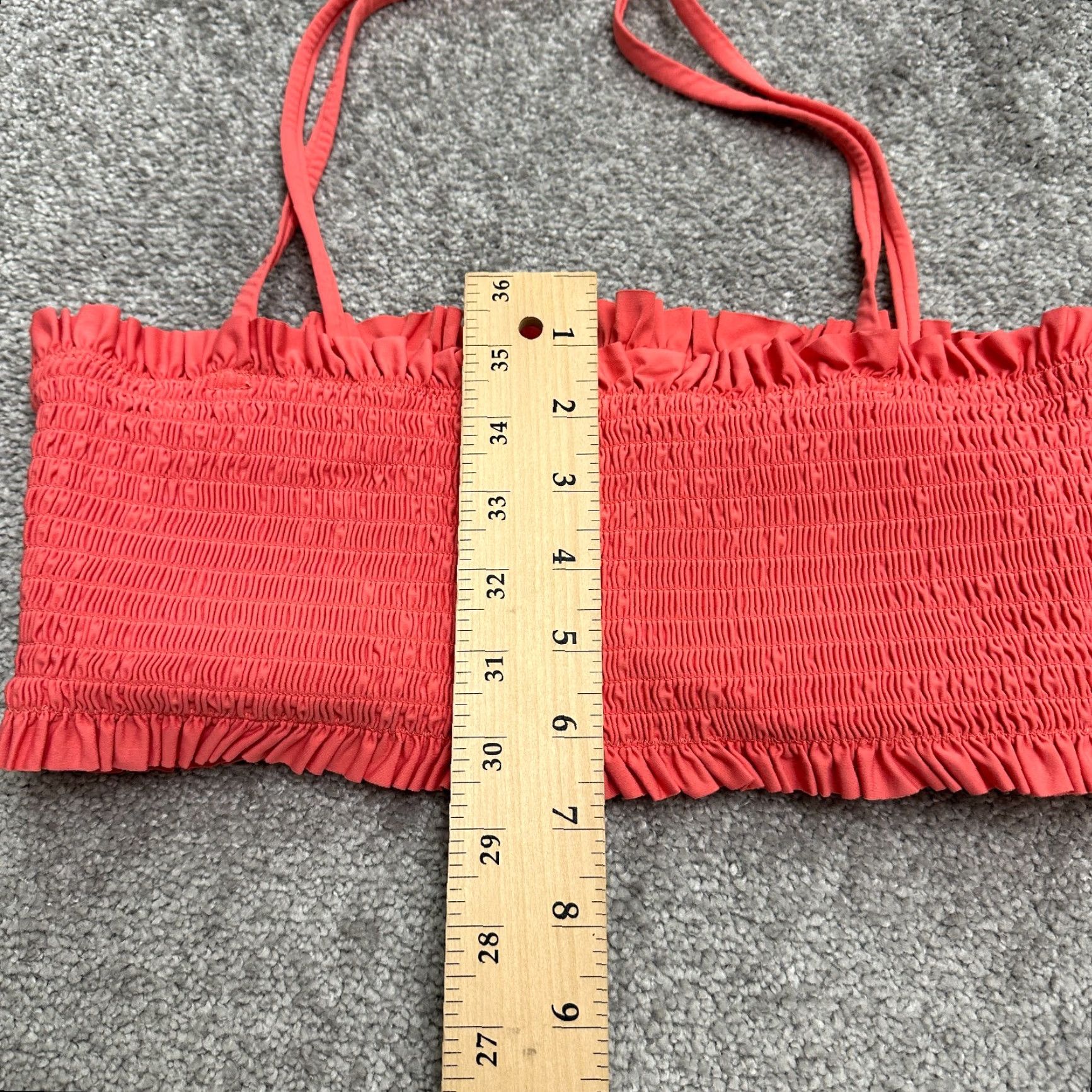 AQUA Aqua Bandeau Swim Top Womens Medium Orange Padded Spaghetti Strap Beach Size M / US 6-8 / IT 42-44 - 5 Thumbnail
