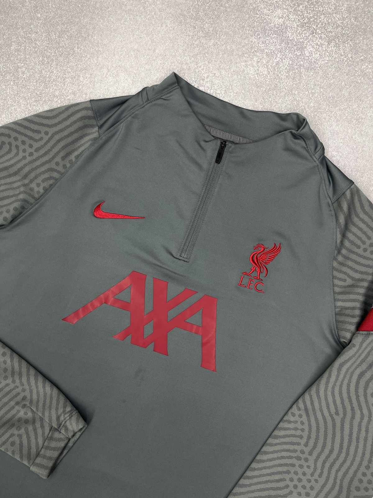Nike Mens Nike Liverpool Soccer Longsleeve 1/4 Grey Football Size US XL / EU 56 / 4 - 4 Thumbnail