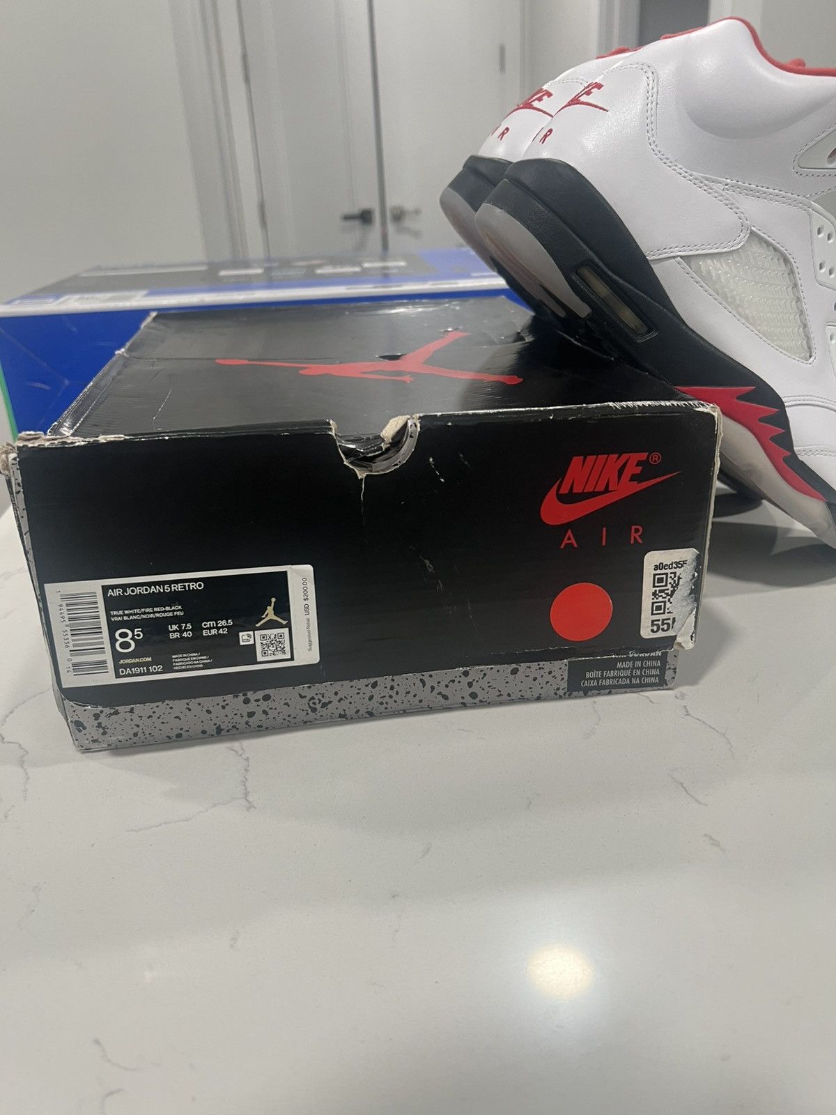 Jordan Brand Jordan 5 retro 2020 sz 8.5 fire red Size US 8.5 / EU 41-42 - 19 Thumbnail