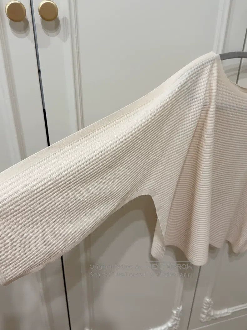 Issey Miyake Issey Miyake size:one size Beige Horizontal Striped Knit T Size XXS / US 00 / IT 34 - 3 Thumbnail