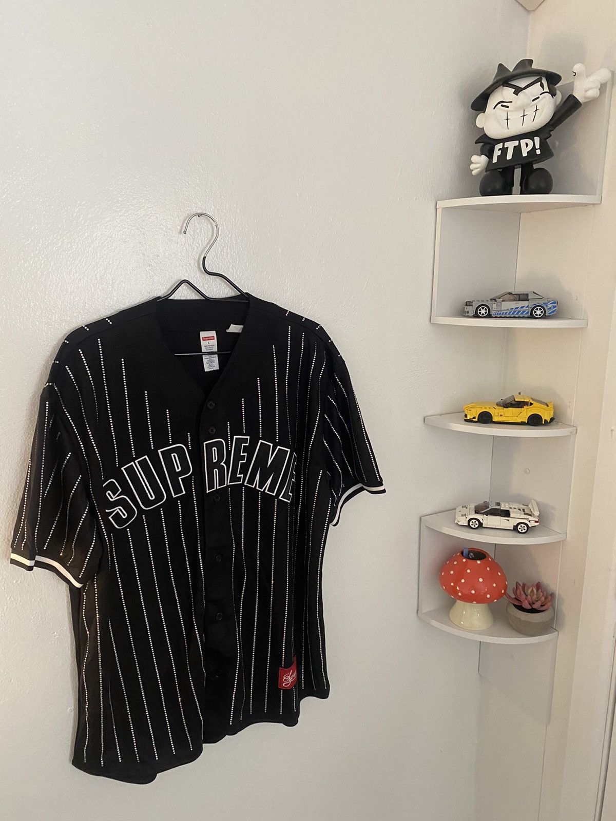 シュプリーム Rhinestone Baseball ベースボールシャツ シュプリーム