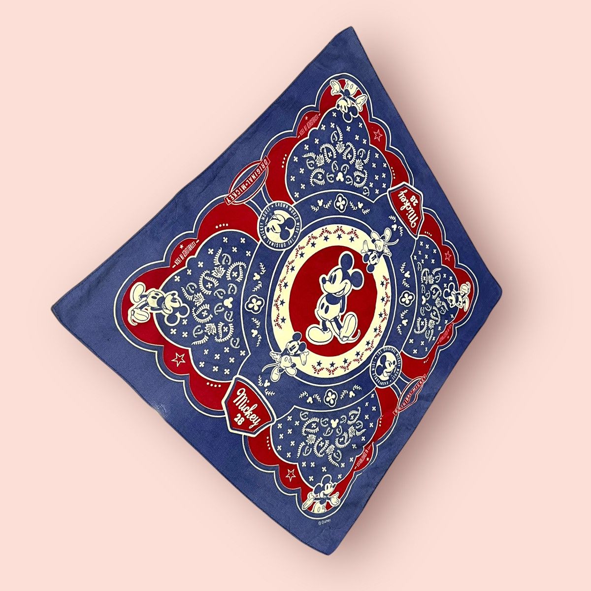 Disney × Mickey Mouse × Vintage VINTAGE DISNEY MICKEY MOUSE BANDANA / HANDKERCHIEF / SCARF Size ONE SIZE - 20 Thumbnail