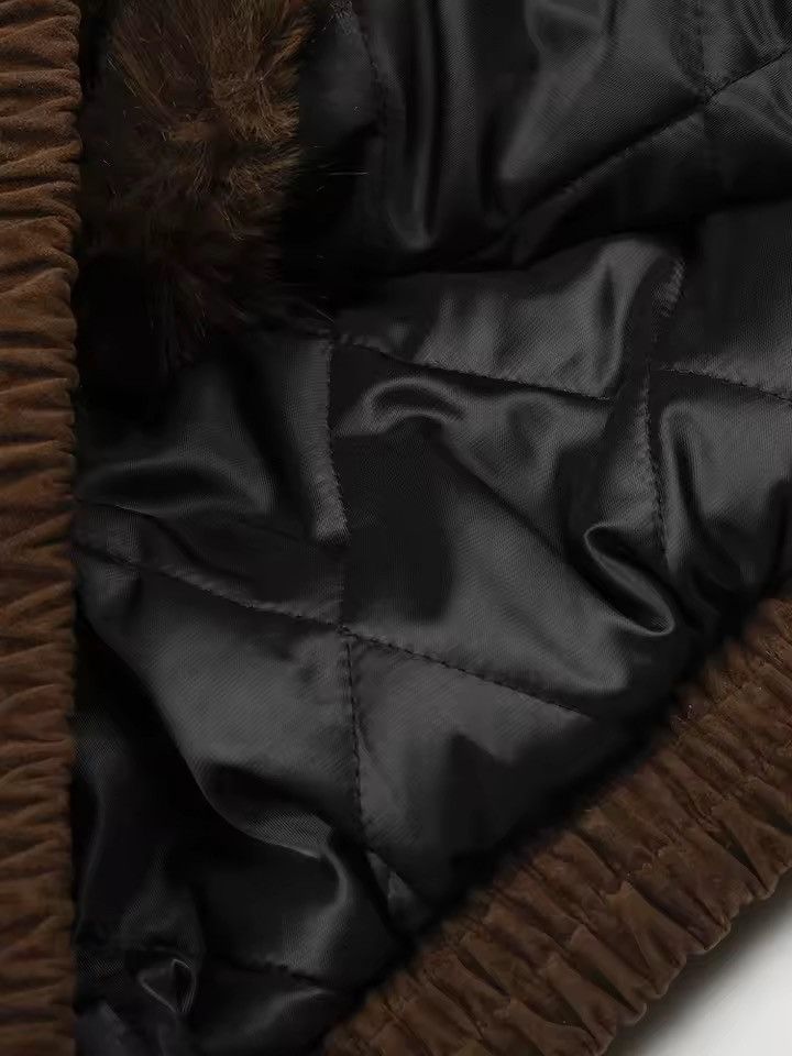 Vintage Retro Style Hooded Coat Faux Fur Warm Jacket Y2k Size US M / EU 48-50 / 2 - 7 Thumbnail