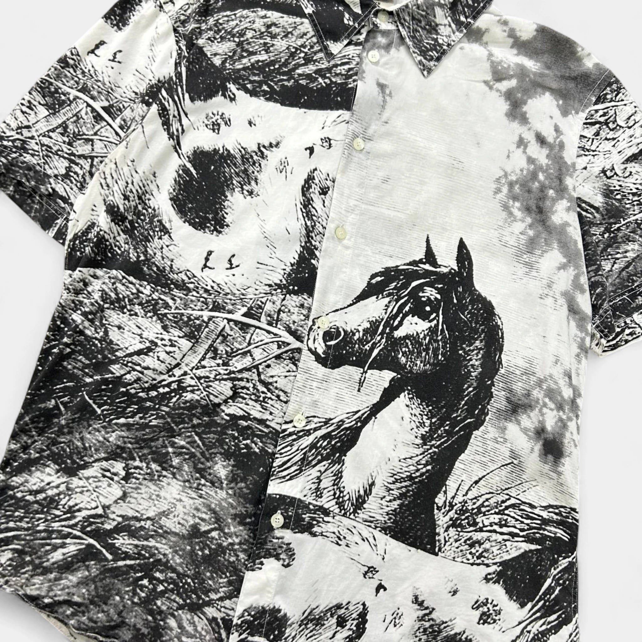 Just Cavalli Just Cavalli SS05 Horses Graphic Print Short Sleeve Shirt Size US XS / EU 42 / 0 - 2 Thumbnail