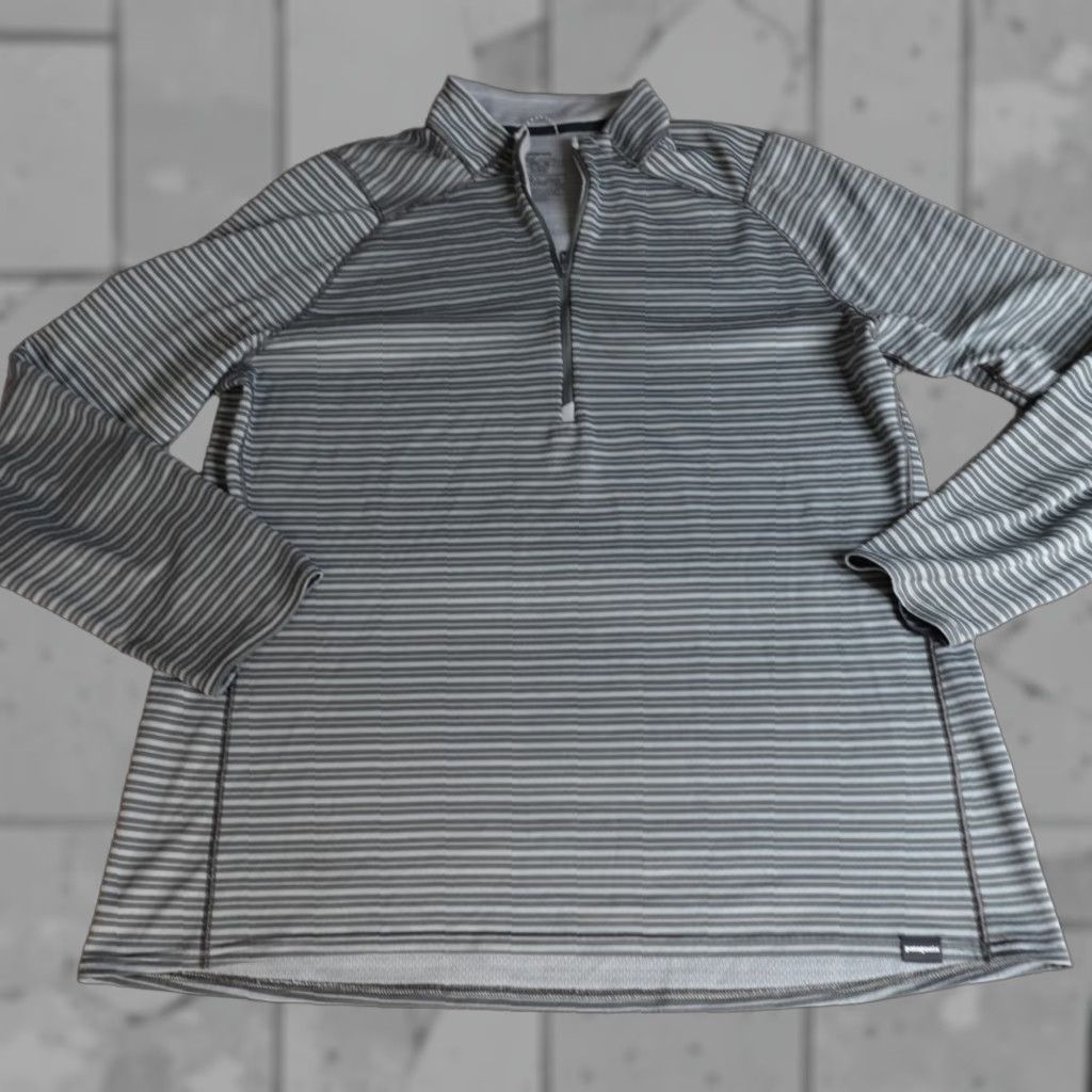 Patagonia Patagonia Mens Shirt 2XL Gray Striped Capilene Layer 3 Midweight Polartec Shirt Casual Long Sleeve 100% Polyester Pullover Outdoor Hiking Mens Size US XXL / EU 58 / 5 - 1 Thumbnail