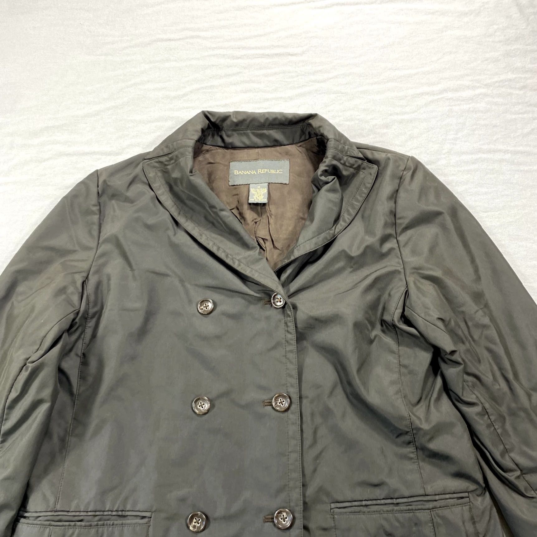 Banana Republic VINTAGE Banana Republic Coat Womens Medium Brown Double Breasted Trench Lined Size M / US 6-8 / IT 42-44 - 4 Thumbnail