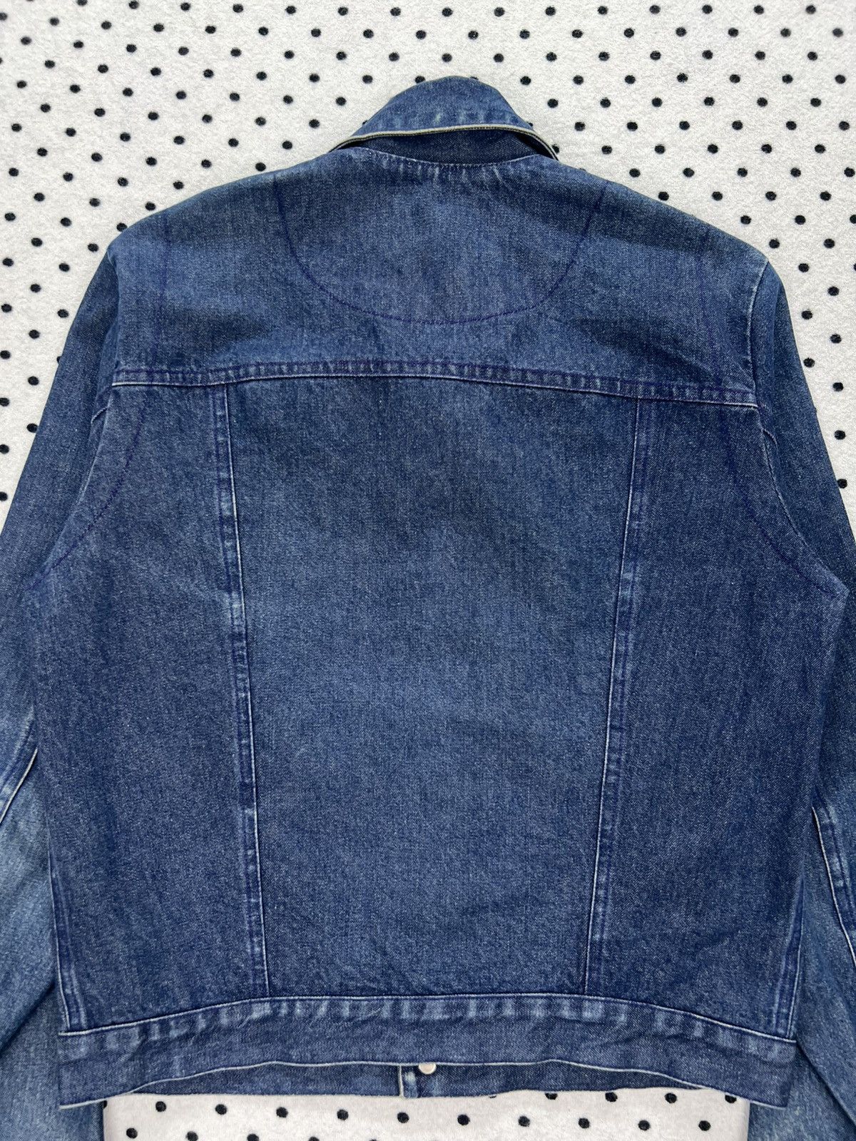 Japanese Brand Vintage Bustle Ditch Dirty Distressed Denim Jacket Size US XXS / EU 40 - 4 Thumbnail