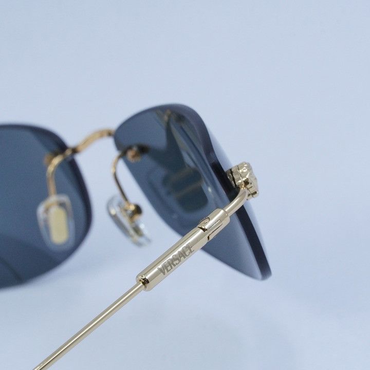 Versace Versace VE2279 100287 Rectangle Sunglasses - Gold Frame Size ONE SIZE - 10 Thumbnail