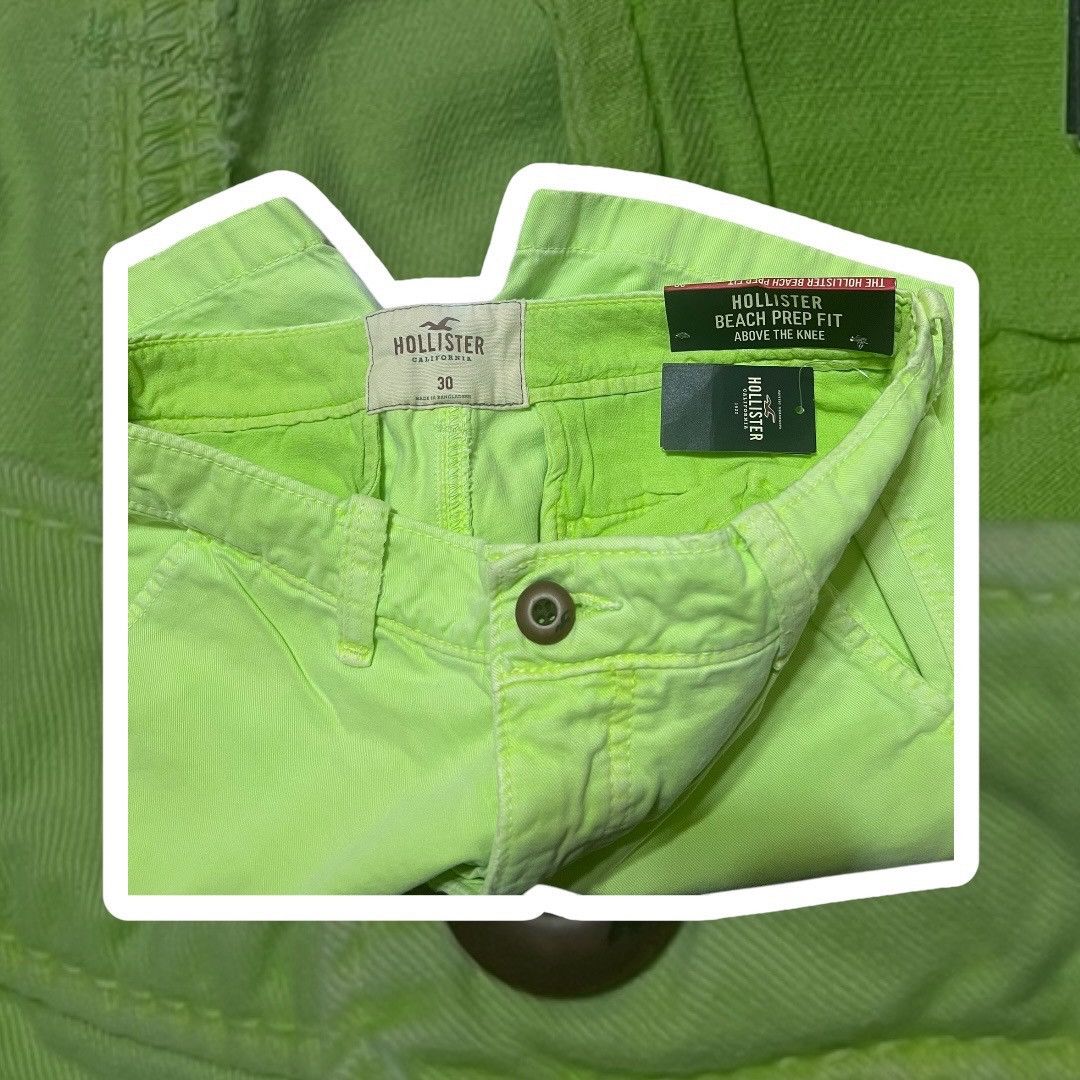 Hollister Hollister Men’s Neon Green Flat Front Shorts – Size 30 (NWT) Size US 30 / EU 46 - 3 Thumbnail