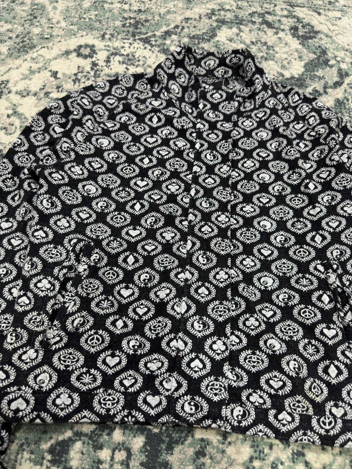 Stussy Stüssy Ol Yin Yang Black Jade Towel Zipper Jacket Size US M / EU 48-50 / 2 - 5 Thumbnail
