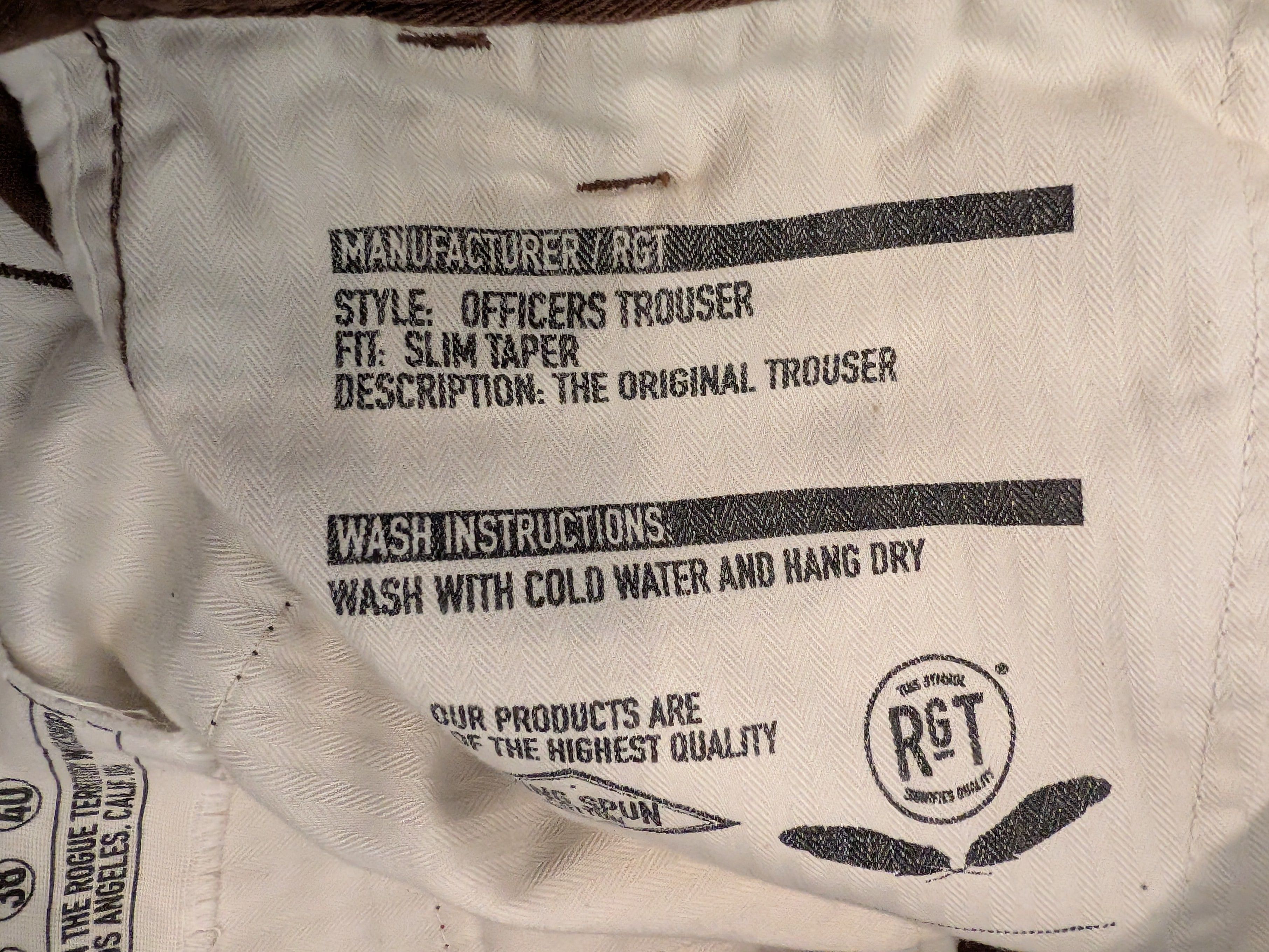 Rogue Territory RGT Rogue Territory Officer Trousers Slim Taper Nutmeg Size US 33 - 5 Thumbnail