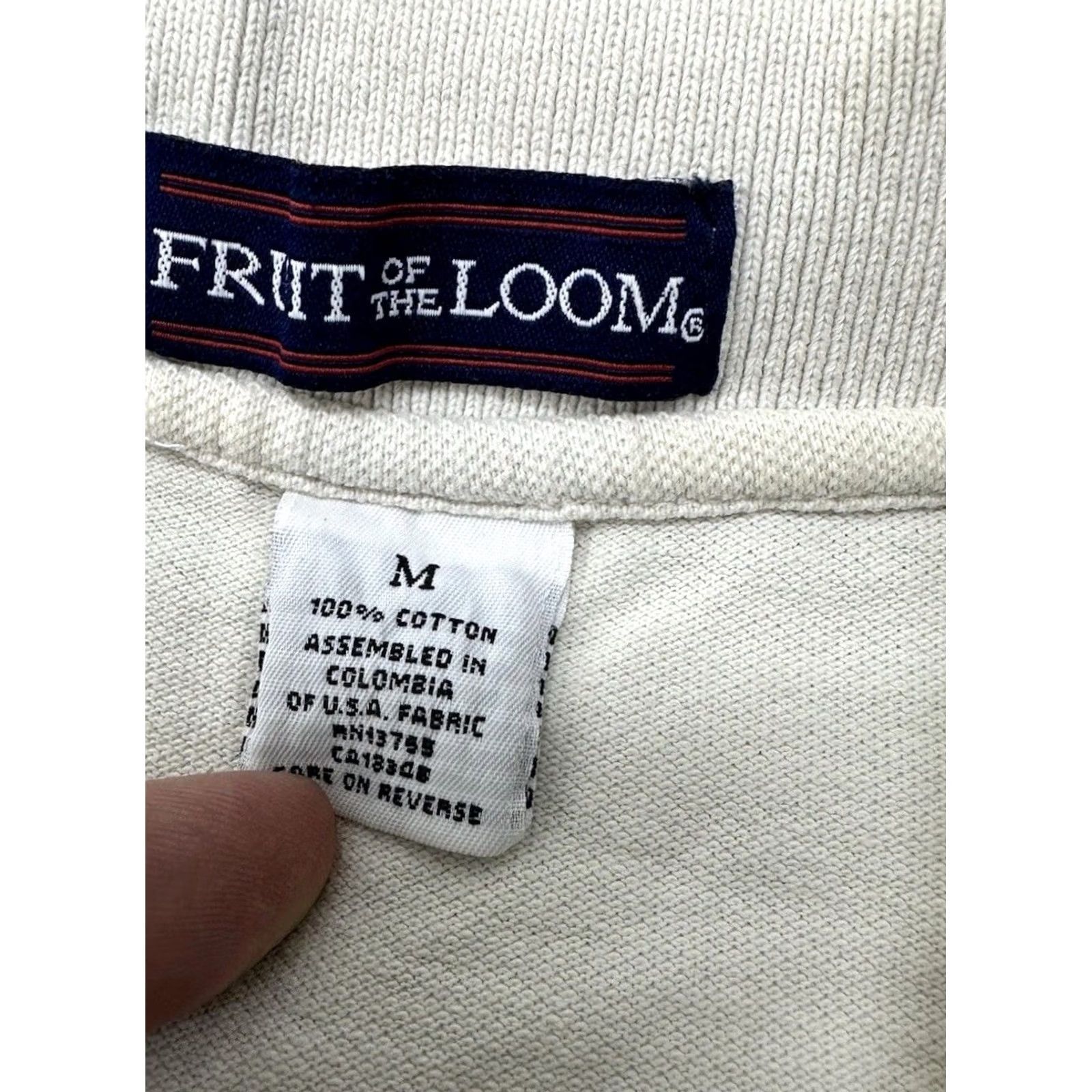 Fruit Of The Loom VINTAGE Fruit of the Loom Tennis Polo Shirt M USA White Mens 90s Size US M / EU 48-50 / 2 - 5 Thumbnail