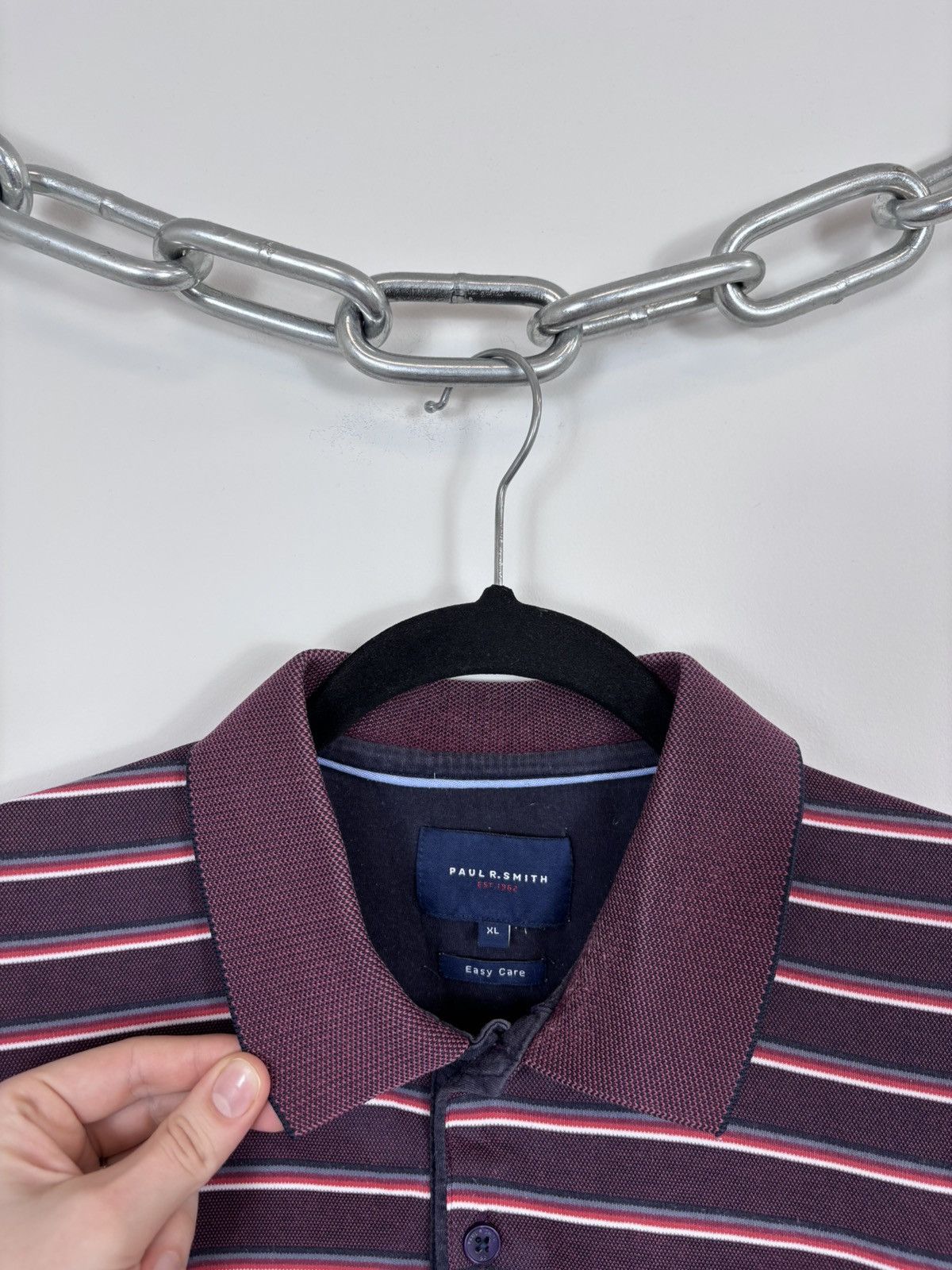 Paul Smith Paul Smith Men’s Burgundy Striped Short Sleeve Polo Shirt Size US XL / EU 56 / 4 - 9 Thumbnail