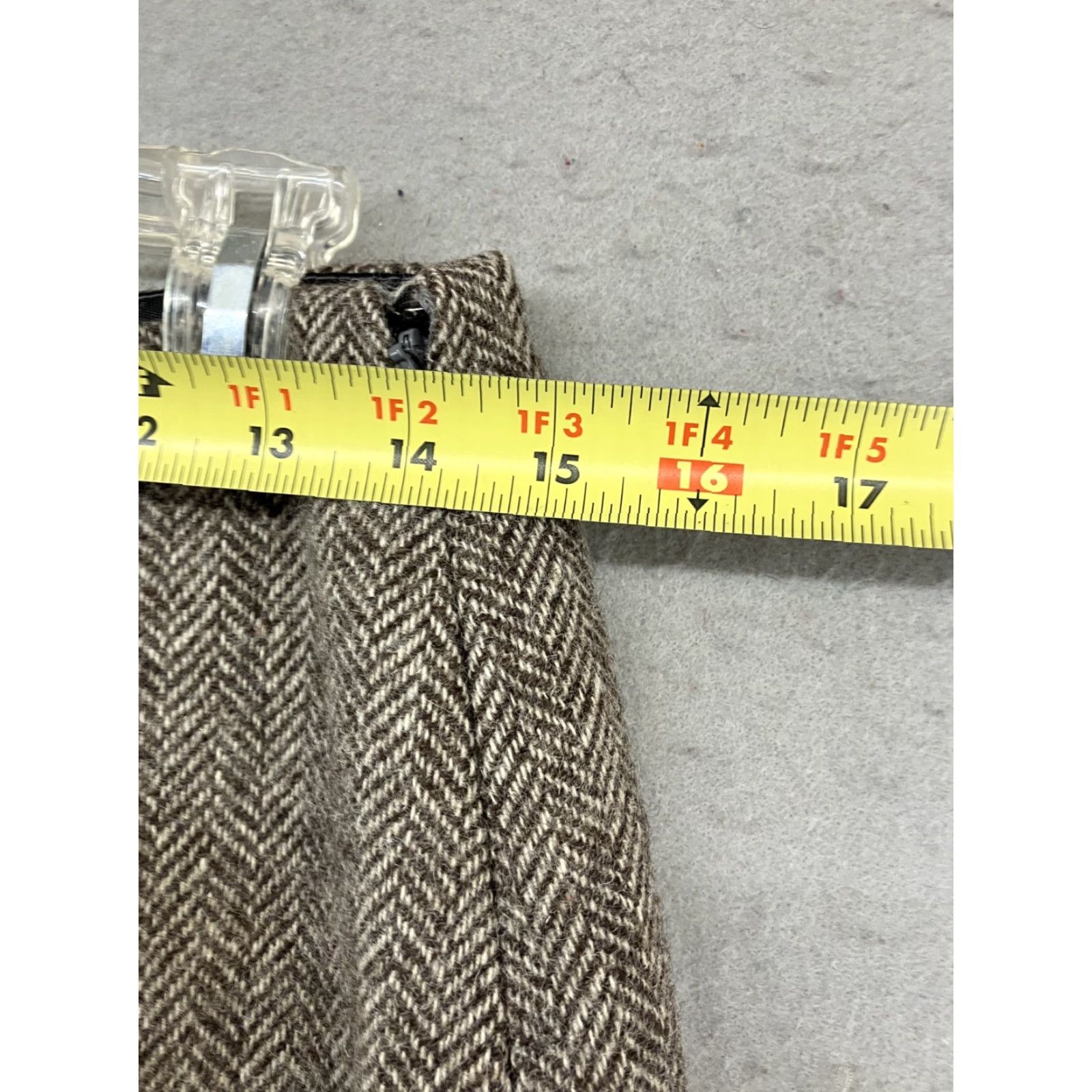 Vintage Welsh Naturally Women's Midi Skirt Wool Beige Solid 80s 90s Casual Side Slit UK Size M Size 32" / US 10 / IT 46 - 3 Thumbnail