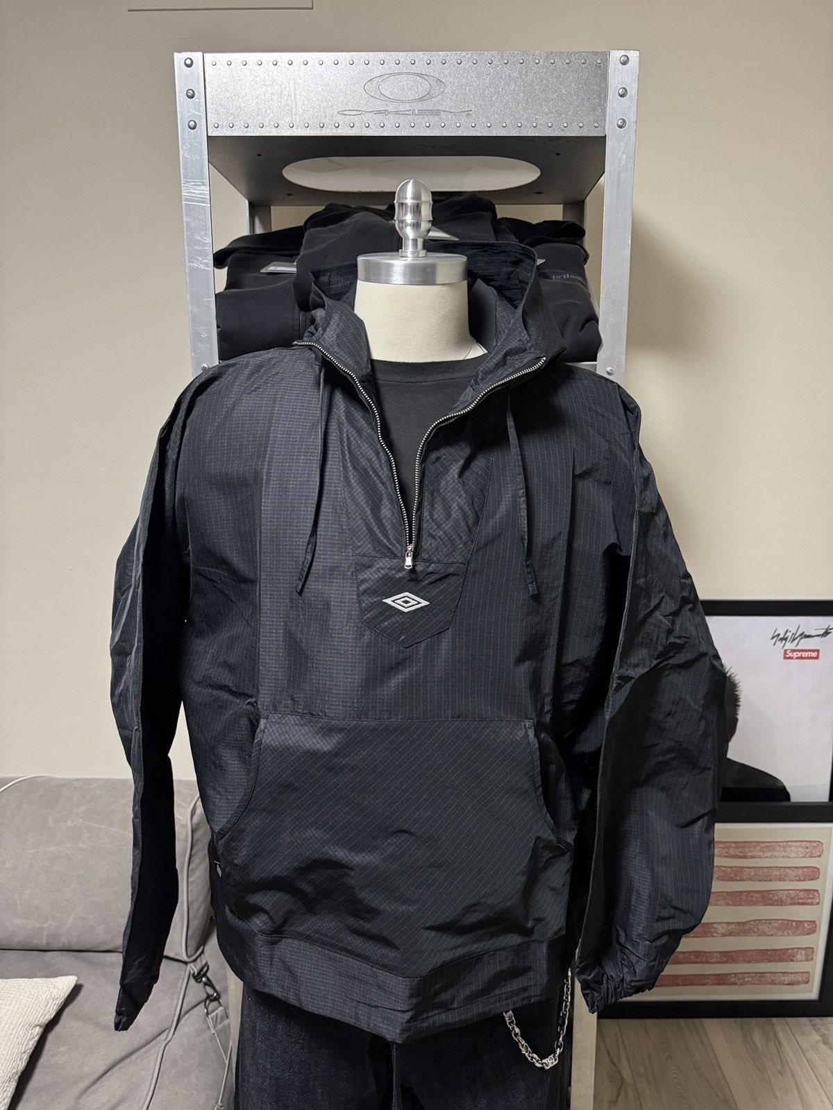 Slam Jam × Umbro DS Slam Jam Umbro Check Masked Anorak Jacket Navy Size US L / EU 52-54 / 3 - 12 Thumbnail