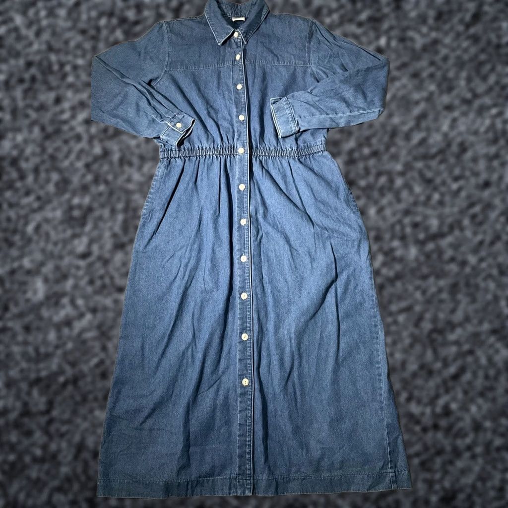 Jim Thompson VINTAGE Norm Thompson Dress Womens 16 Blue Chambray USA Made Button Maxi Cottagecore Dress Size XXL / US 16-18 / IT 52-54 - 1 Thumbnail
