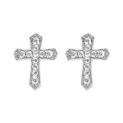 Jewelry Crystal Cross Stone Earrings Gothic Chrome Jewelry God Size ONE SIZE - 4 Thumbnail