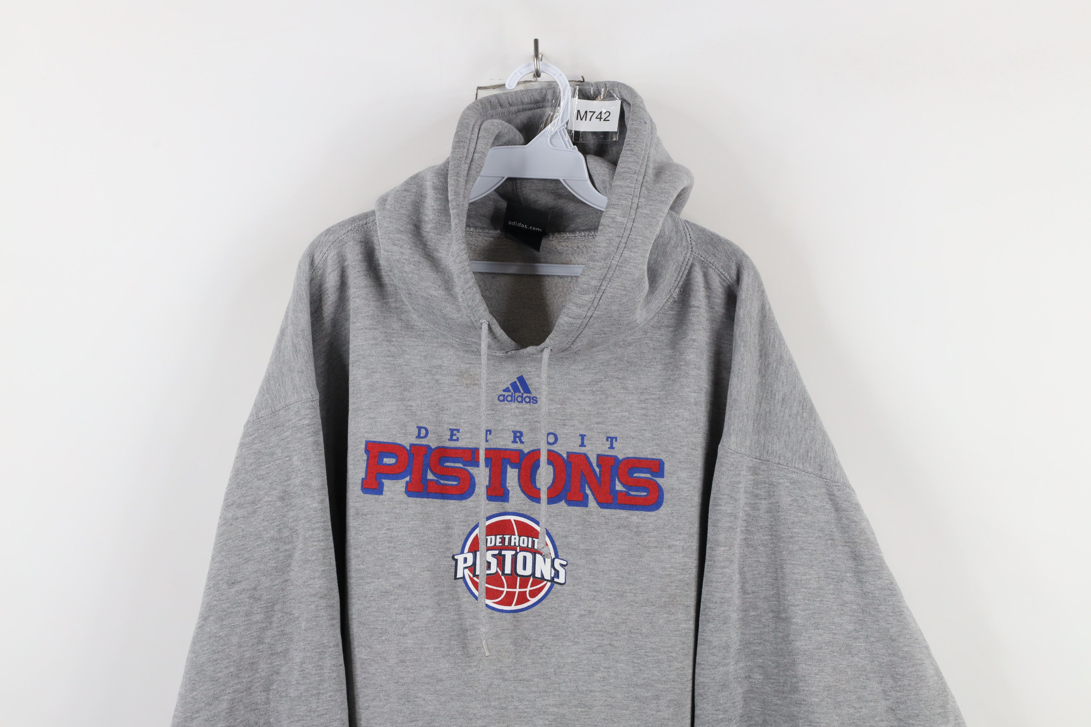Adidas × Vintage Vintage Y2K Adidas Detroit Pistons Basketball Hoodie Gray Size US XXL / EU 58 / 5 - 2 Thumbnail