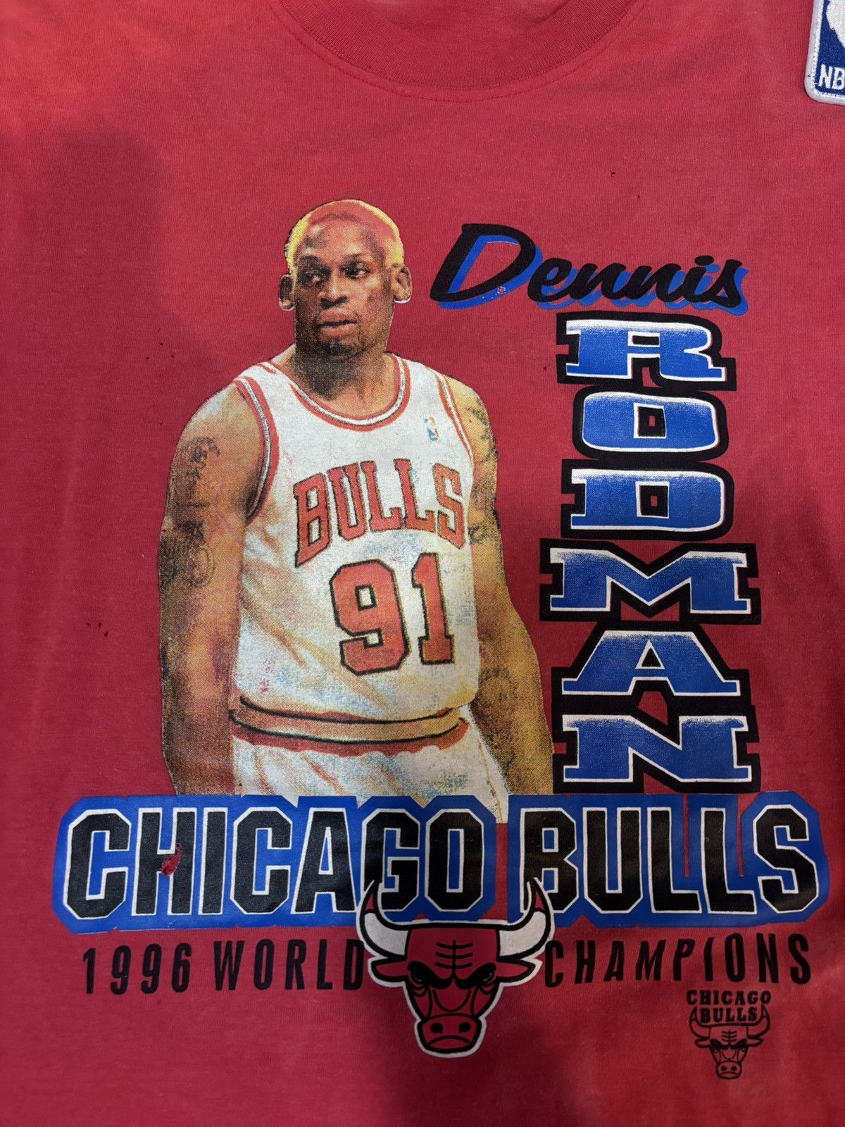 Other Vintage 1996 Dennis Rodman Chicago Bulls Double Sided Tee Size US L / EU 52-54 / 3 - 2 Thumbnail
