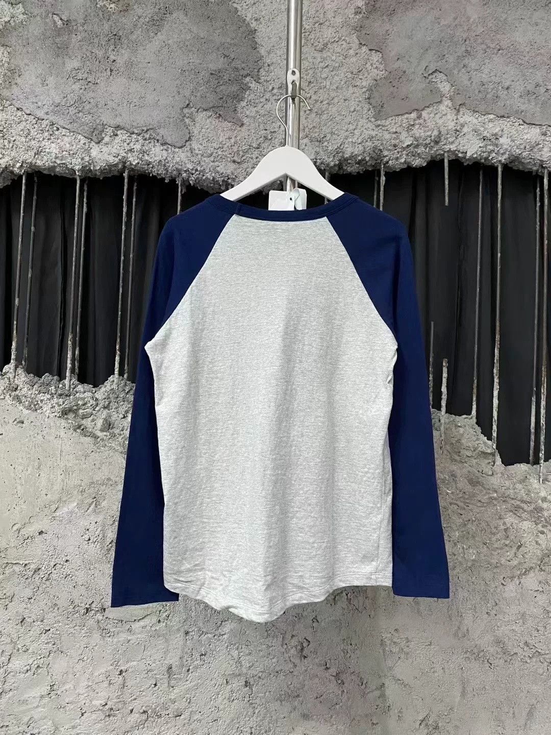 Celine Celine Blue Gray Triomphe Logo Raglan Long Sleeve Size US 26 / EU 42 - 2 Thumbnail