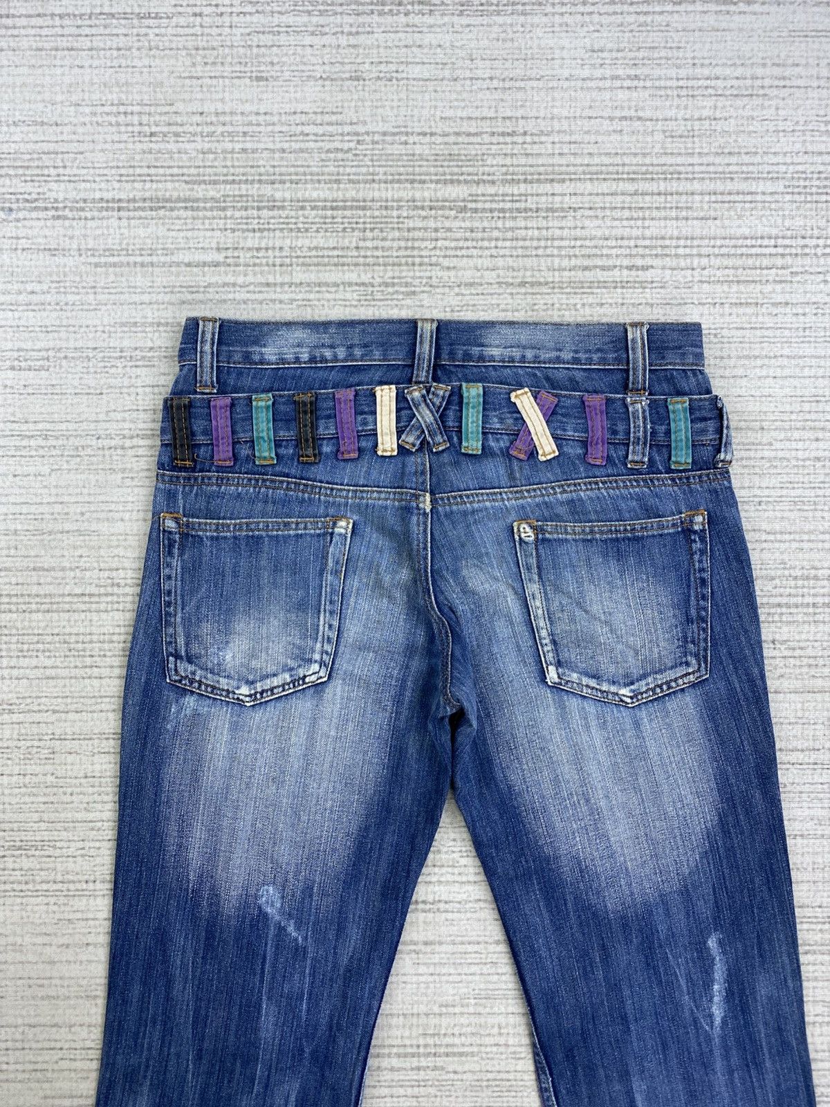 Hysteric Glamour Vintage Japanese Brand Double Waist Distressed Denim Pants Size US 33 - 10 Thumbnail
