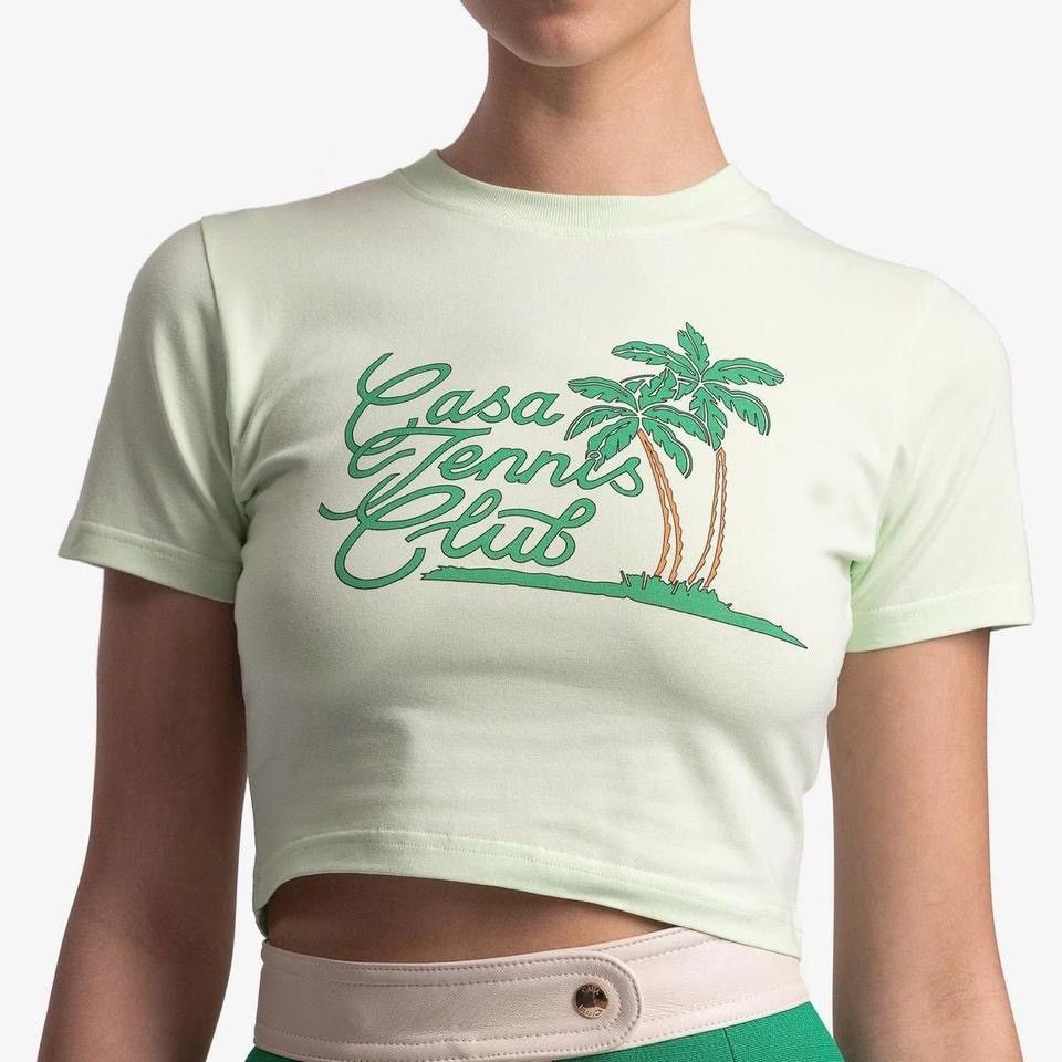 Casablanca Tennis Club Green Crop Top