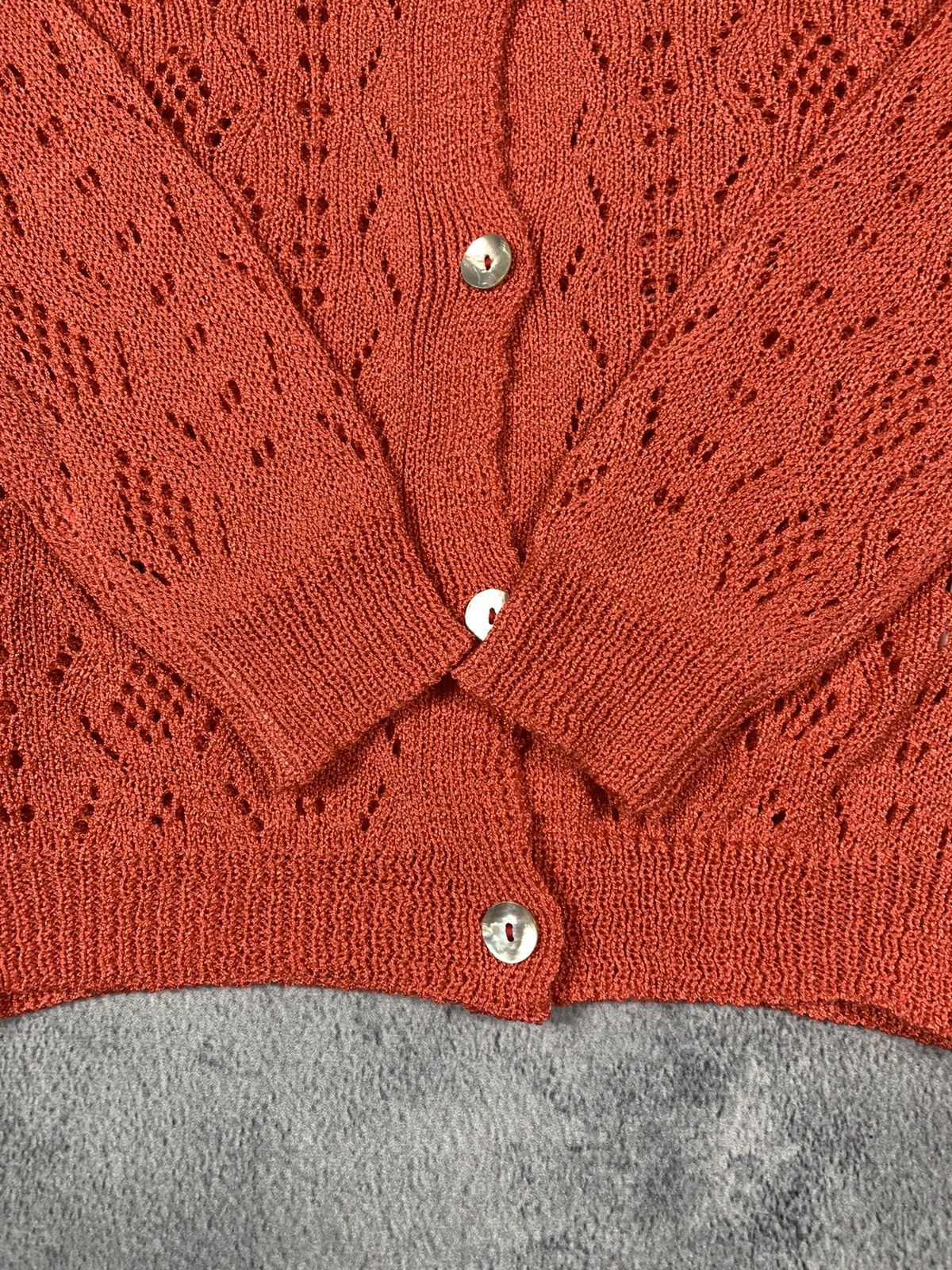 Japanese Brand × Vintage Vintage Y2K mesh button ups knit cardigan sweater size M Size M / US 6-8 / IT 42-44 - 5 Thumbnail