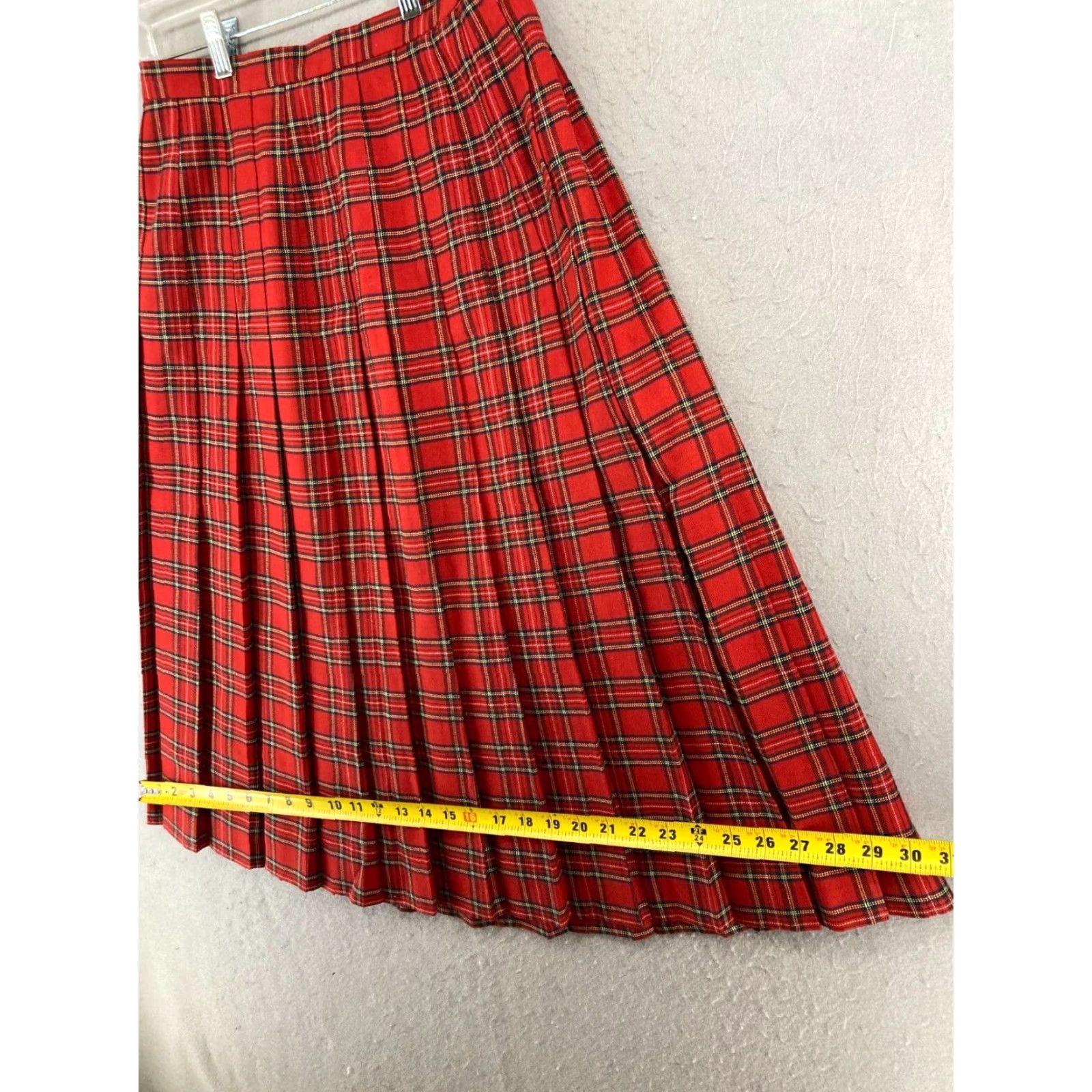 Vintage VINTAGE MICHELE Skirt Womens 12 Red Plaid Midi Pleated 90s Preppy Size 34" / US 12 / IT 48 - 3 Thumbnail