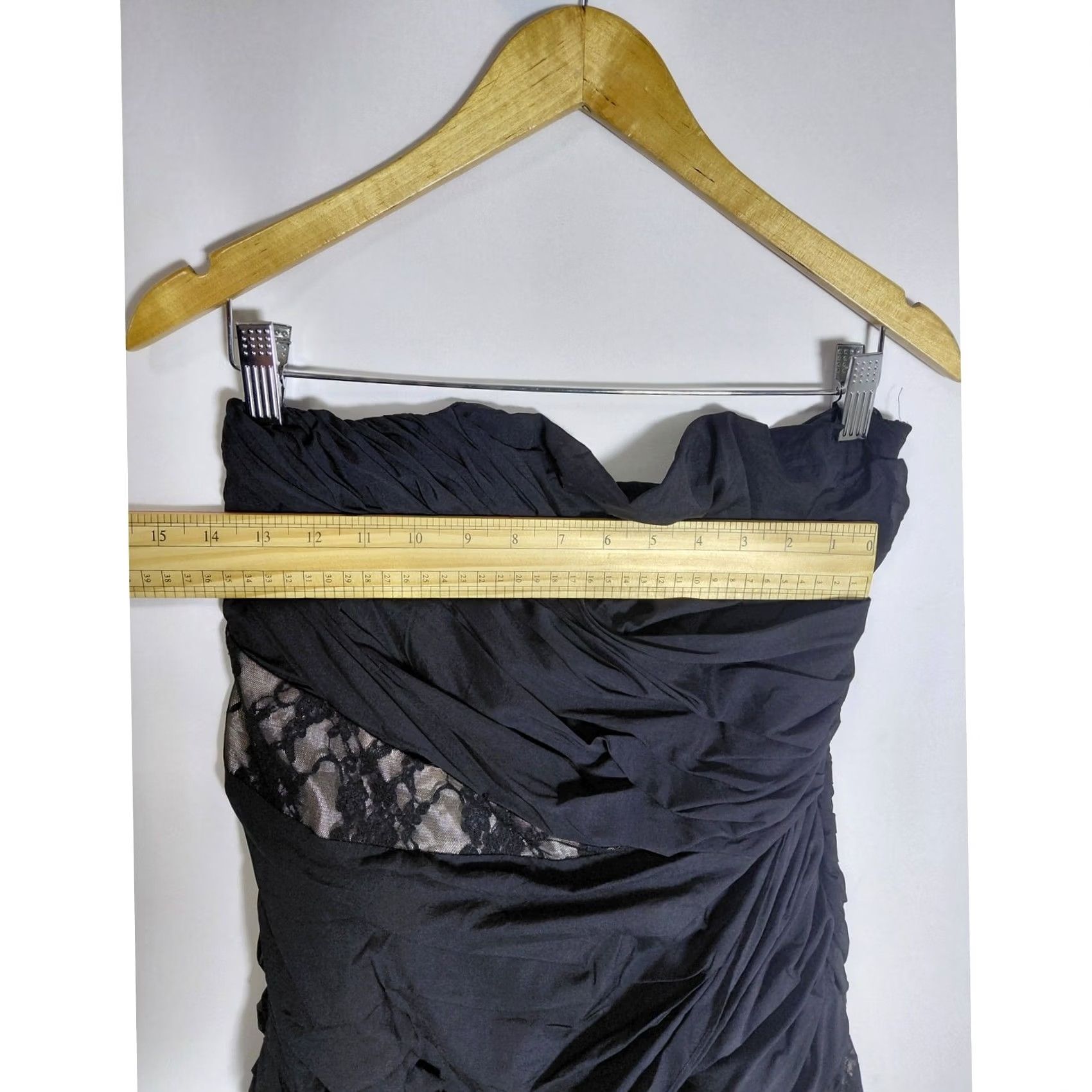 Express EXPRESS Dress Size 12 Black Women Silk Blend Strapless Sleeveless Ruched Solid Size XL / US 12-14 / IT 48-50 - 6 Thumbnail