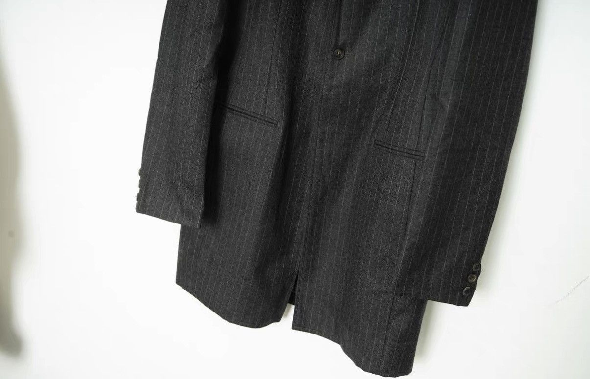Yohji Yamamoto Yohji Yamamoto Tailored Waist Striped Wool Coat Size M / US 6-8 / IT 42-44 - 6 Thumbnail
