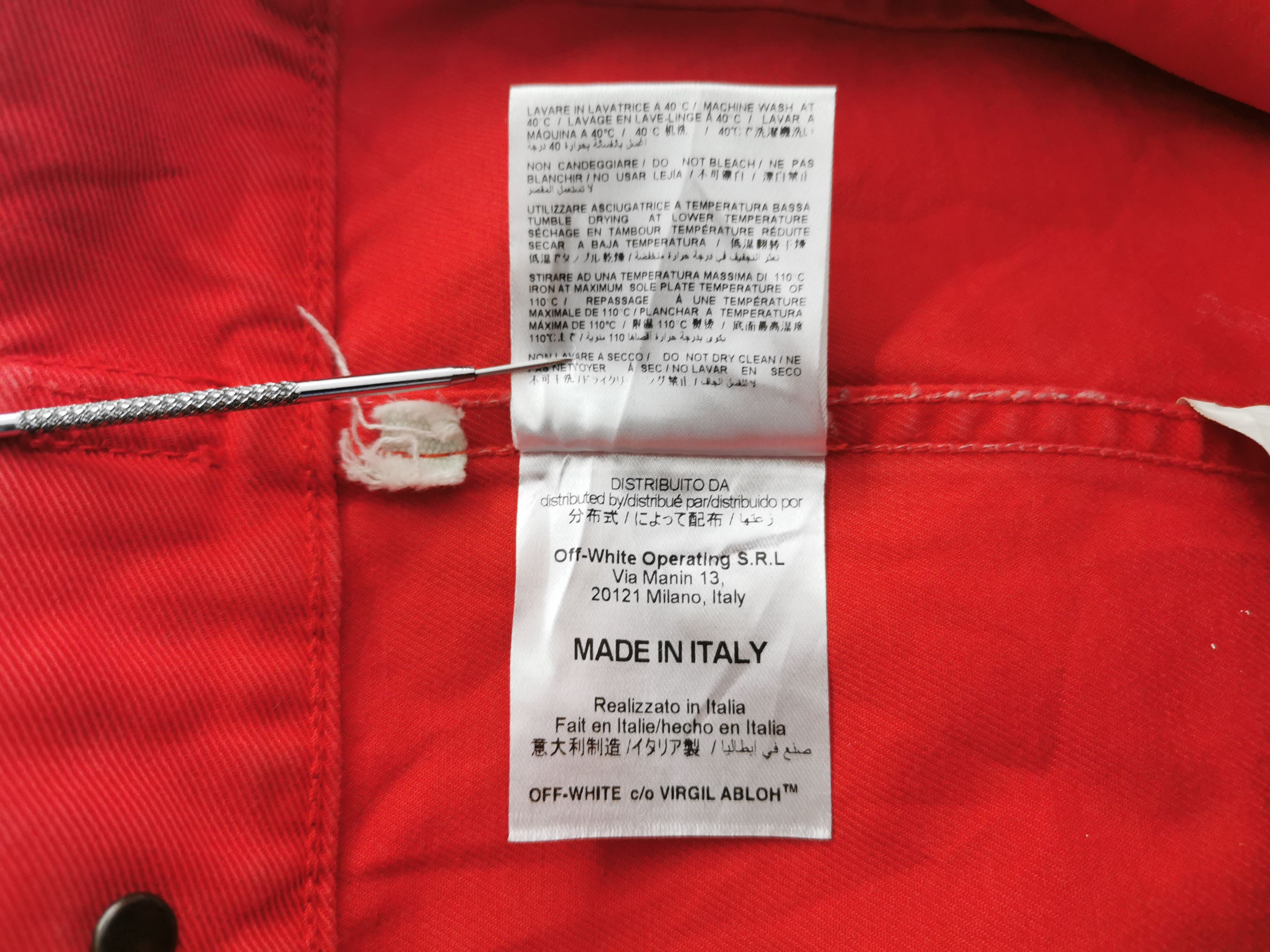 Off-White Off White X Virgil Asloh "The End 2017" Red Denim Jacket Size US M / EU 48-50 / 2 - 9 Thumbnail