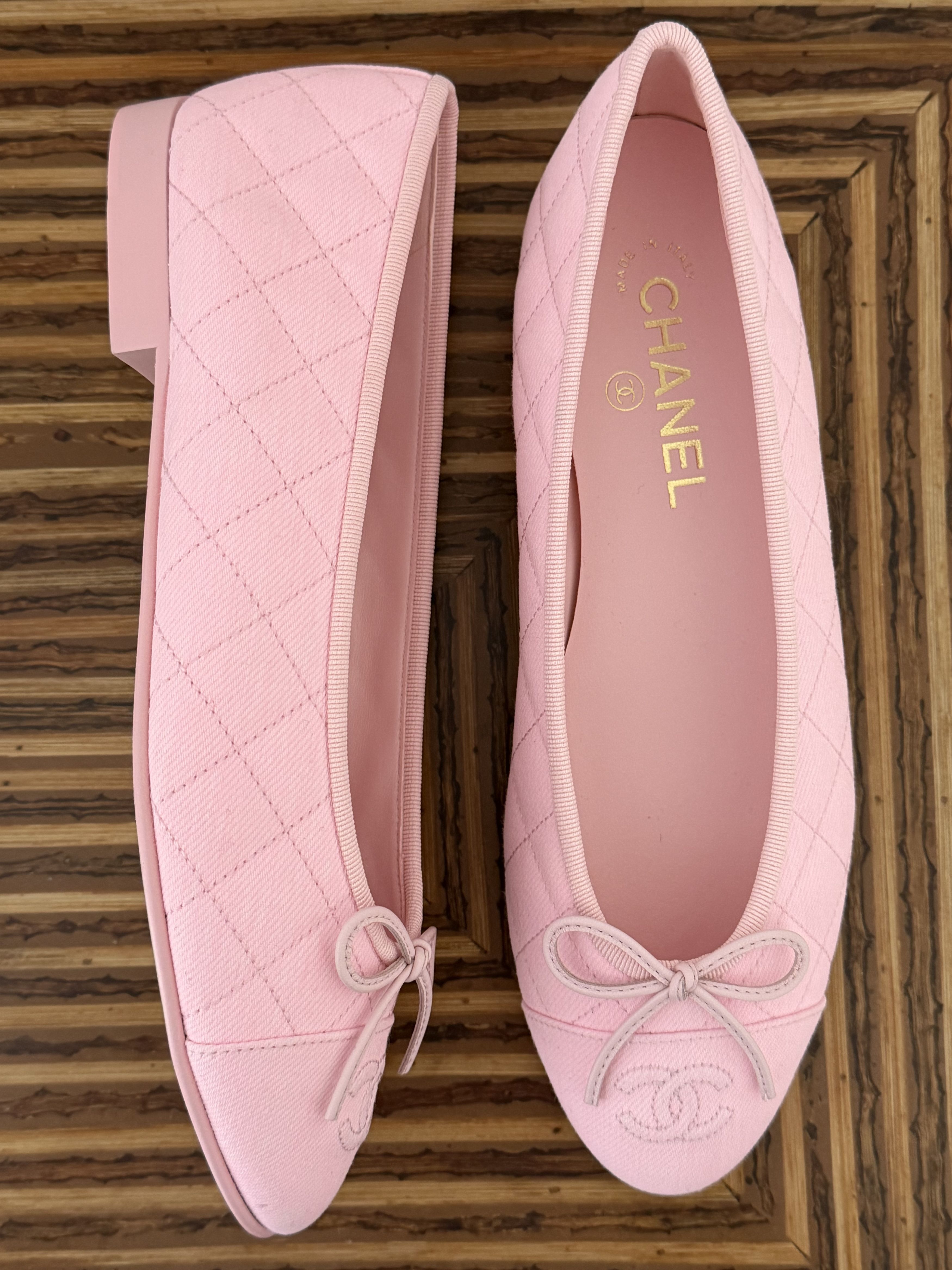 Chanel 26P Denim Quilted CC Logo Bow Tie Ballet Ballerina Flat 37 Size US 7 / IT 37 - 15 Thumbnail