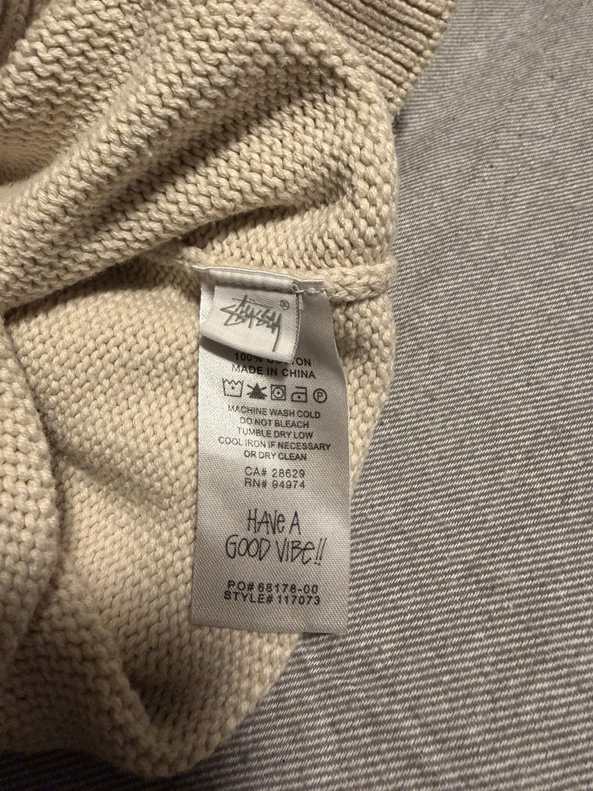 Stussy Stussy Curly S Sweater 'Natural' Sz M Size US M / EU 48-50 / 2 - 3 Thumbnail