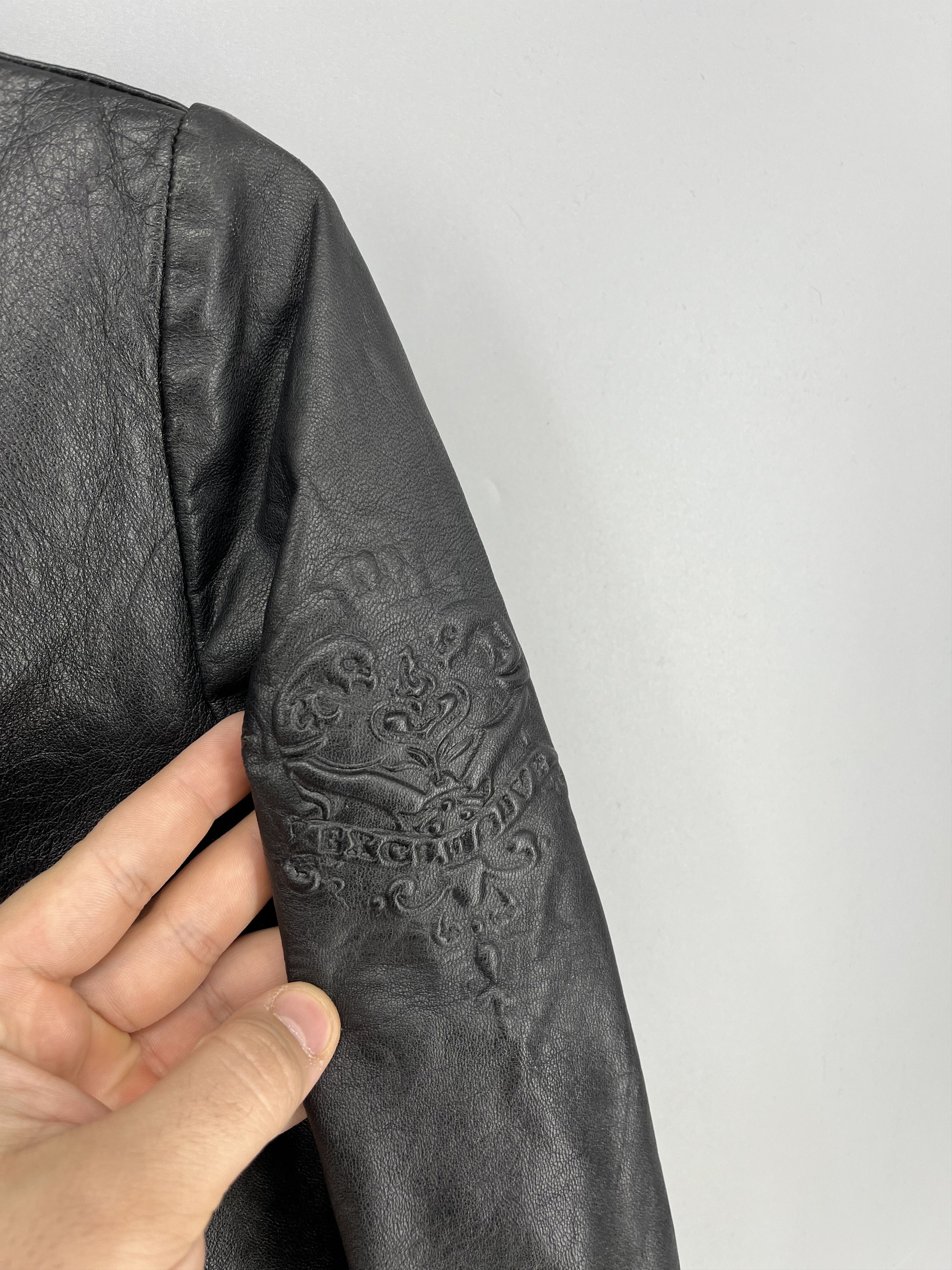 Leather Rossodisera Womens Black Leather Bomber Jacket Size M / US 6-8 / IT 42-44 - 6 Thumbnail