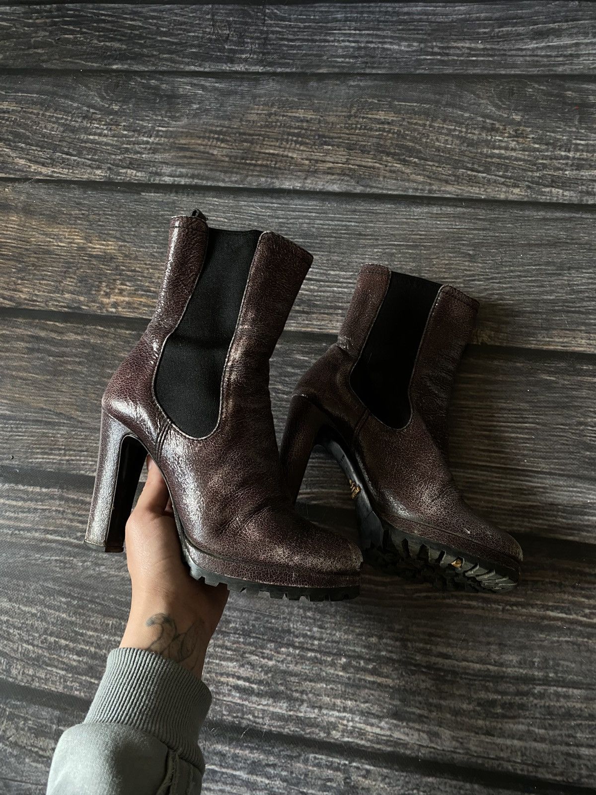Prada Prada leather heels boots avant garde Size US 9 / IT 39 - 1 Thumbnail
