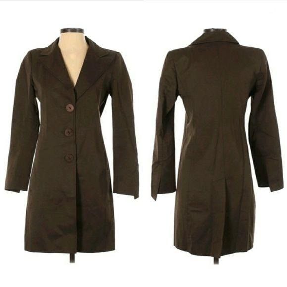 Elie Tahari Tahari Equestrian Jacket Sz XS Brown Large Button Textured T Size XS / US 0-2 / IT 36-38 - 3 Thumbnail