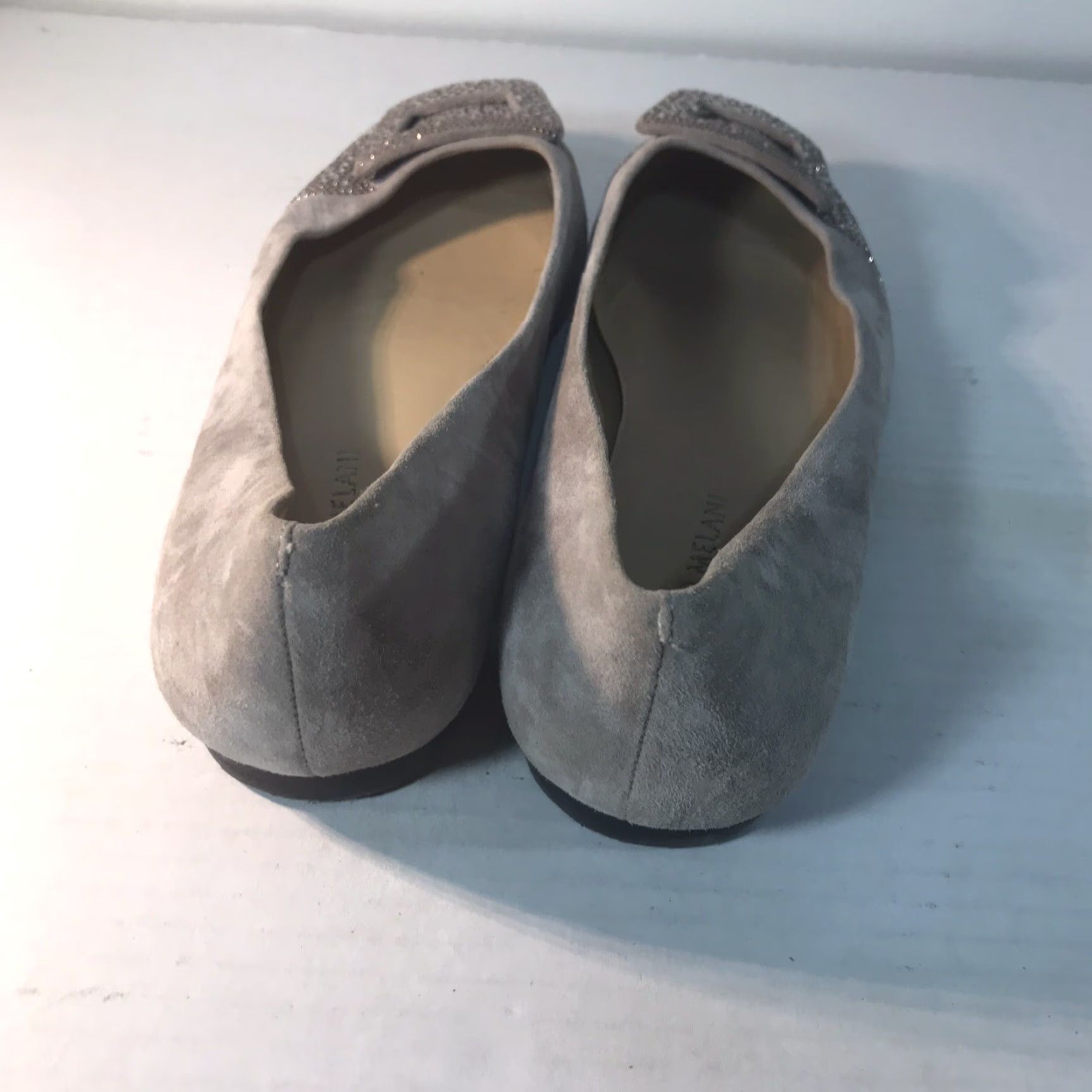 Vintage Antonio Melani Womens Flat Shoes Size 7.5M Suede Gray Beaded Classic Modern Size US 7.5 / IT 37.5 - 3 Thumbnail
