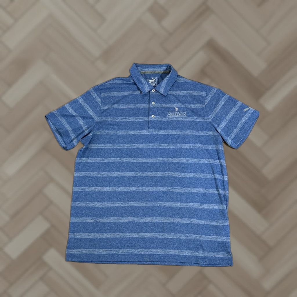 Puma PUMA Golf Polo DryCell Blue Short Sleeve Golf Shirt Mens XL Polo Shirt Short Sleeve Striped Blue Golf Mens XL Size US XL / EU 56 / 4 - 1 Thumbnail
