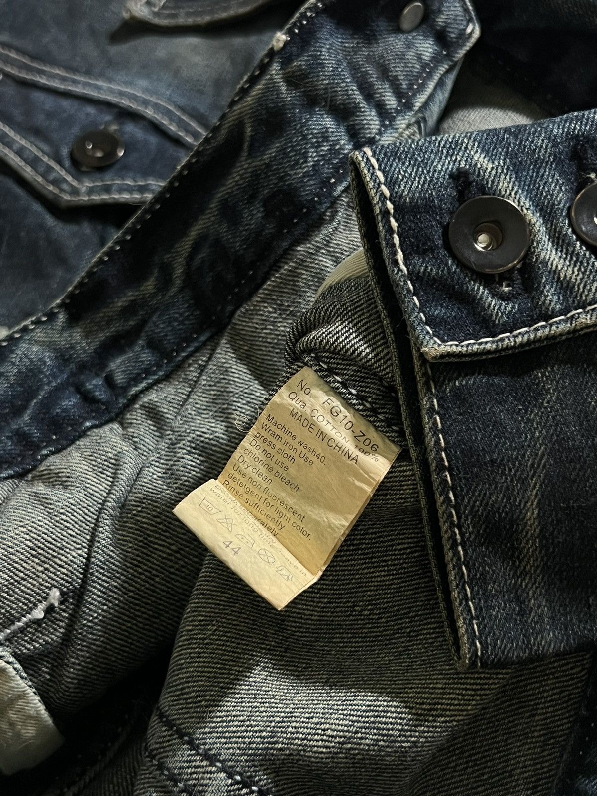 GOSTAR DE FUGA FUGA Mud Dye Distressed Denim Jacket vkei Archive 00s y2k Size US XS / EU 42 / 0 - 14 Thumbnail