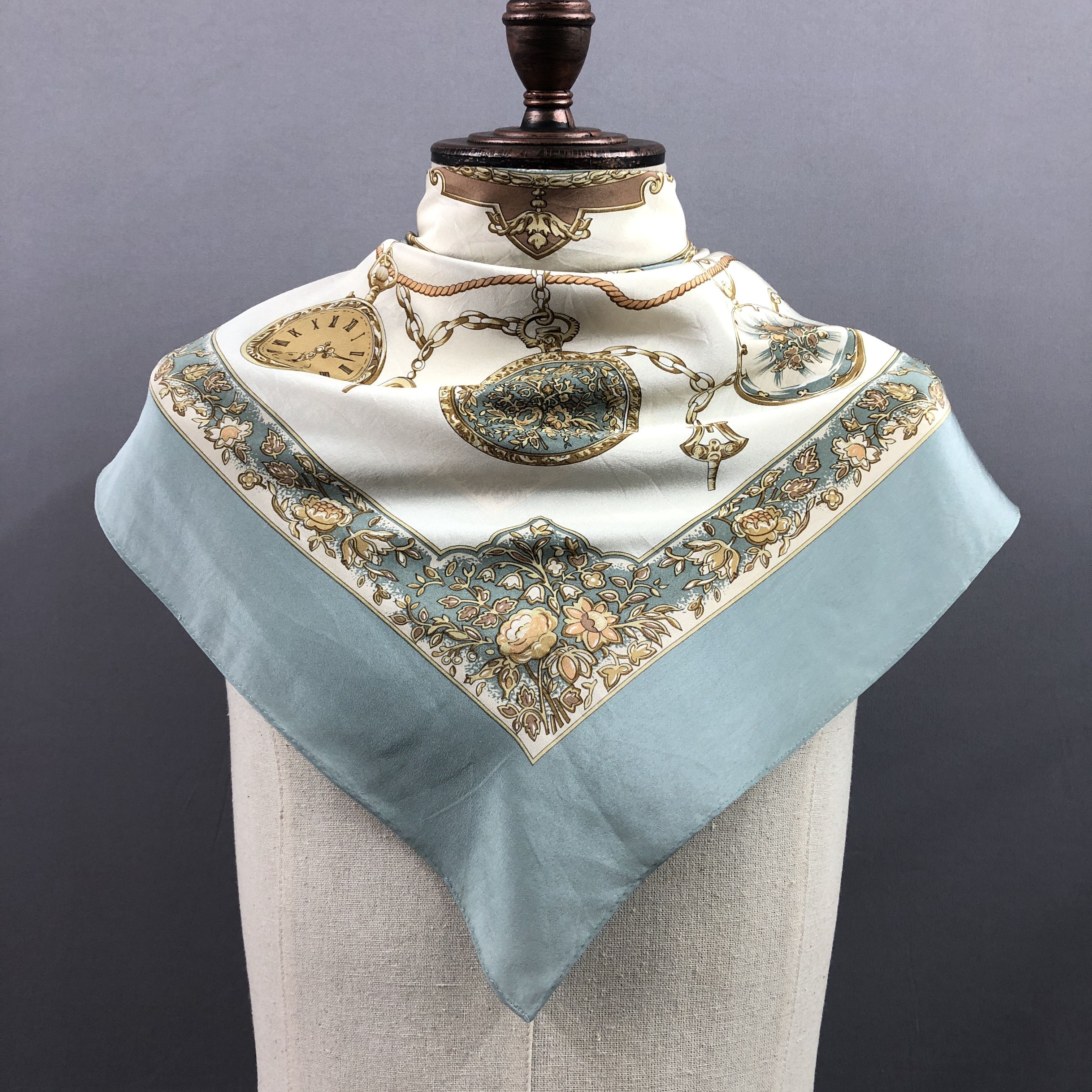 Aquascutum × Vintage Vintage Aquascutum SILK Scarf Twill Stole Wraps Scarves Size ONE SIZE - 2 Thumbnail