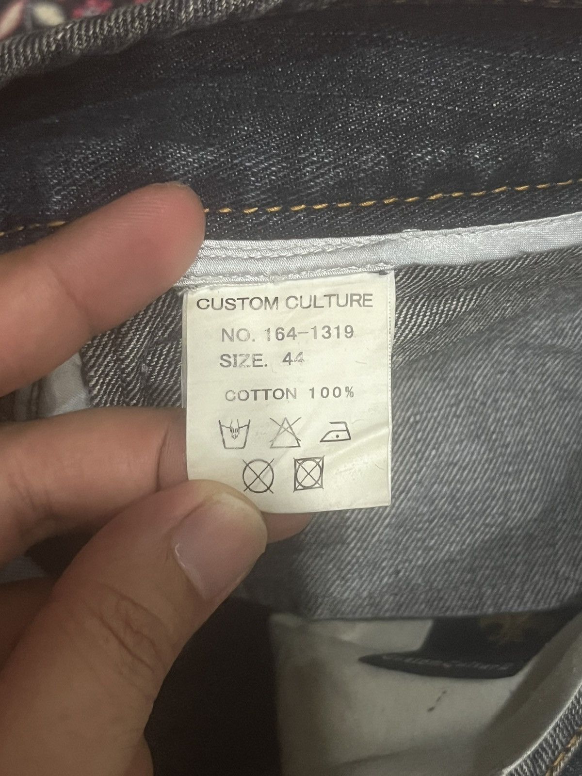 14th Addiction Japanese Custom Culture Dark Washed Distressed Flare Jeans Size US 30 / EU 46 - 17 Thumbnail