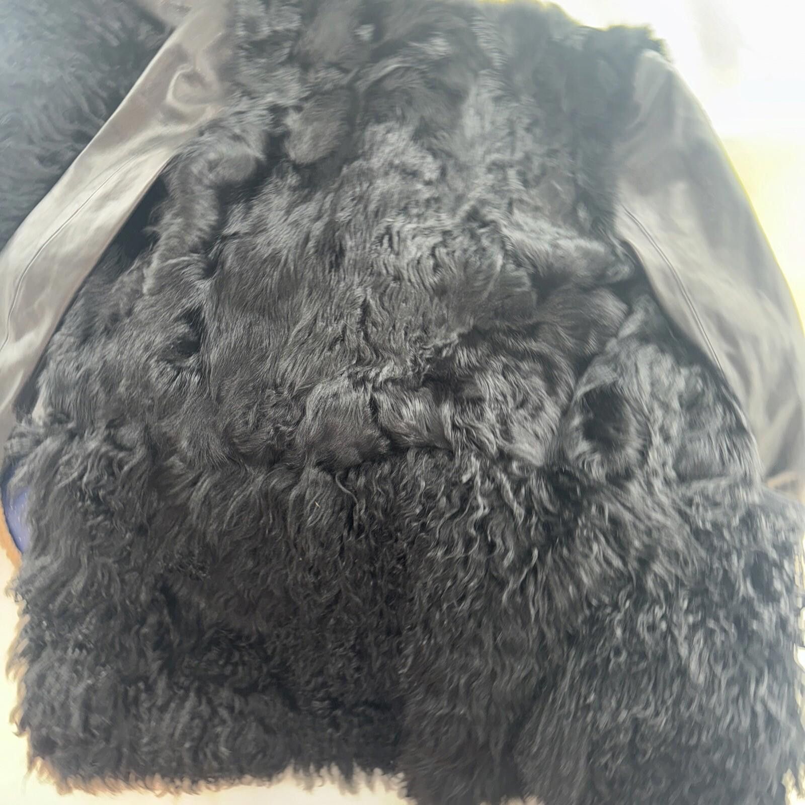 Majestic Maje Genuine Leather Genuine Fur Black Warm Coat Sz 38/S Size S / US 4 / IT 40 - 12 Thumbnail