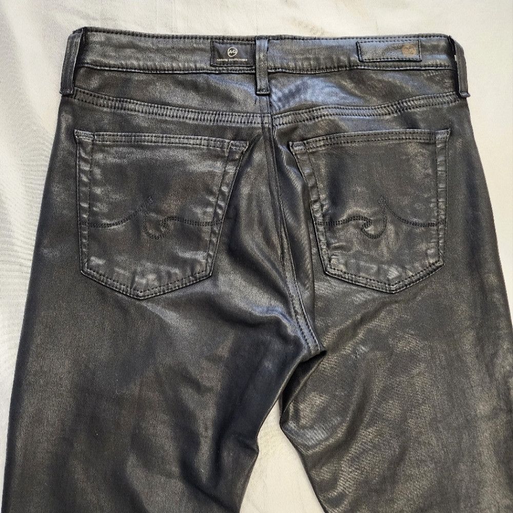 AG Adriano Goldschmied AG Women's Metallic Black Super Skinny Ankle Leggings Pants Size 26" / US 2 / IT 38 - 5 Thumbnail