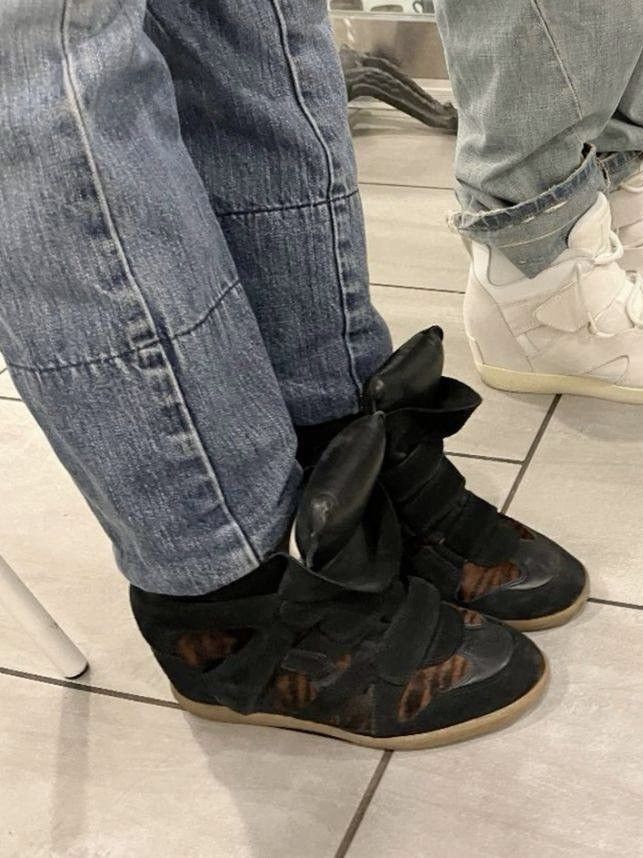 Isabel Marant Isabel Marant Bekett sneakers shoes Washed Black Suede Wedge Size US 7 / IT 37 - 1 Thumbnail
